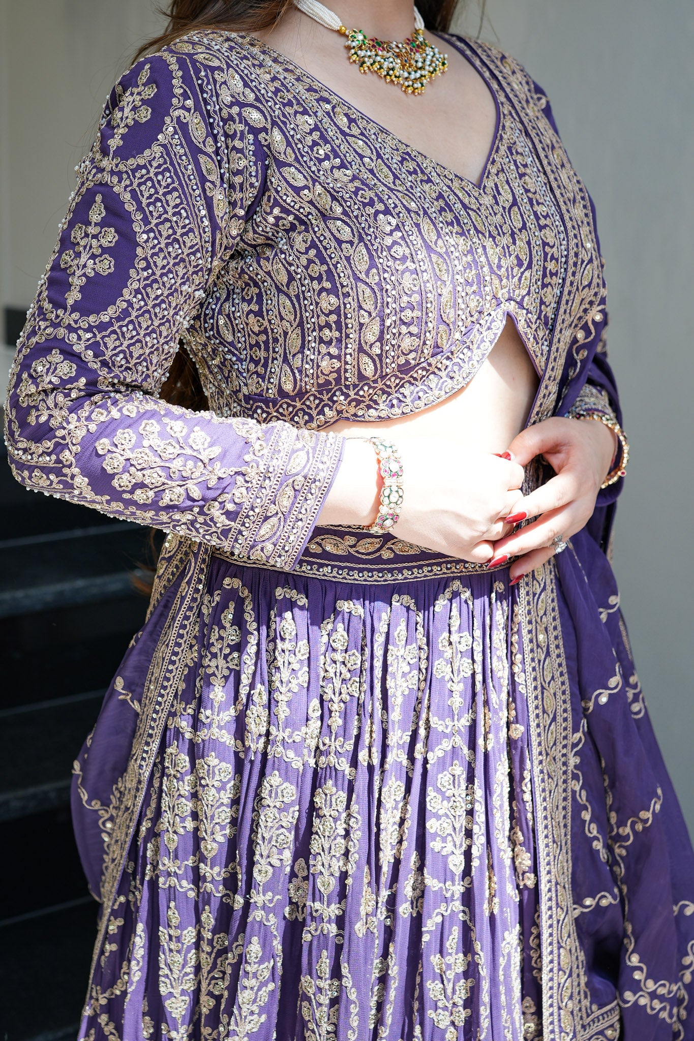 Vasya Purple Thread Embriodered Lehenga