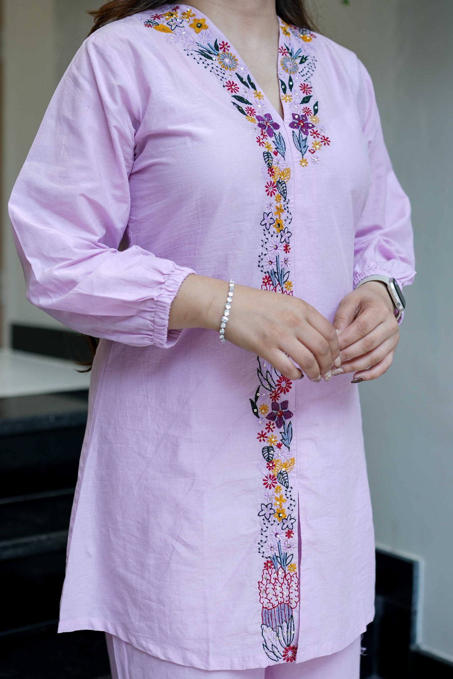 Vrinah Embriodered Cotton Cordet