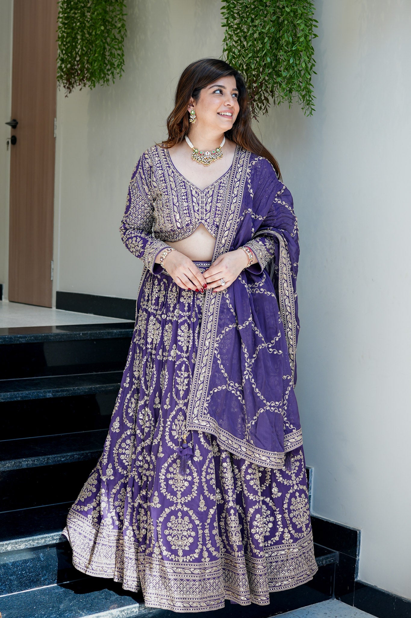 Vasya Purple Thread Embriodered Lehenga