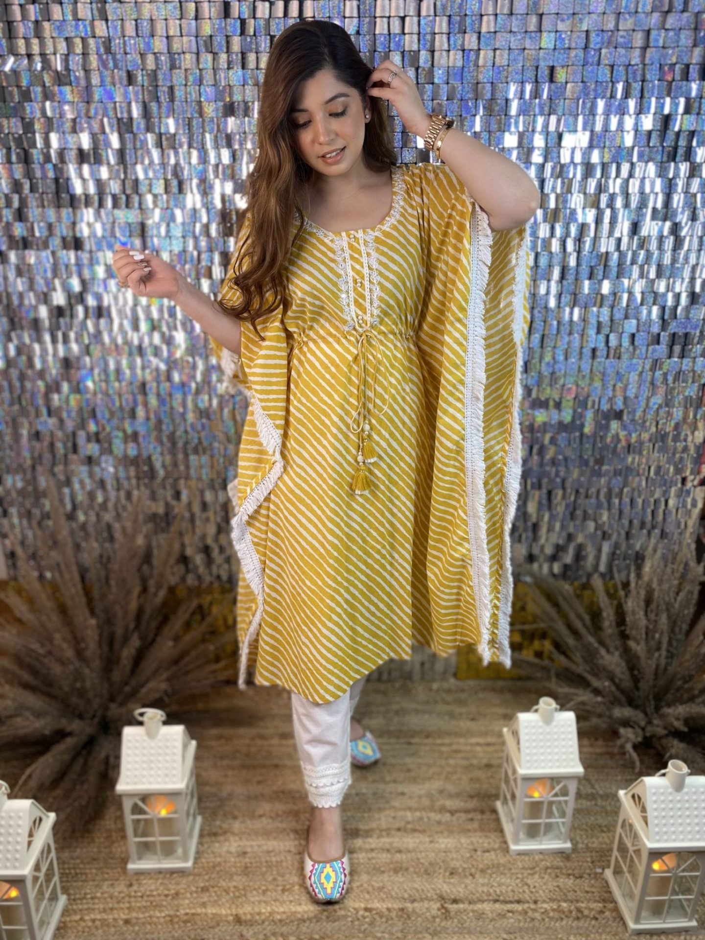 Yellow Stripes Plazo Set