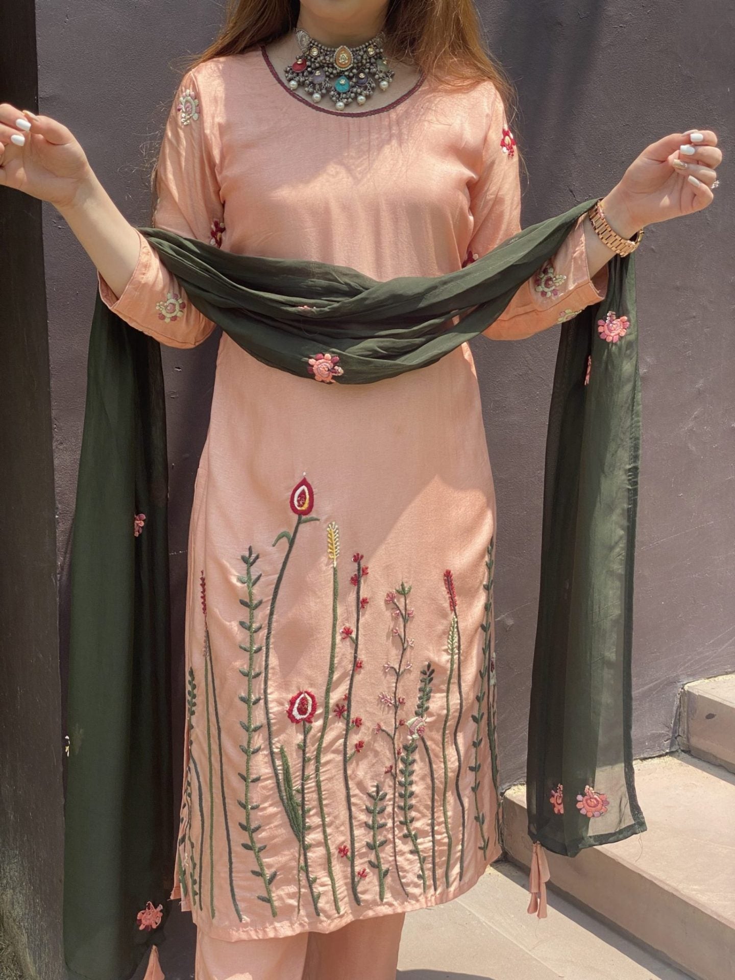 Susan Embriodered Suit Set