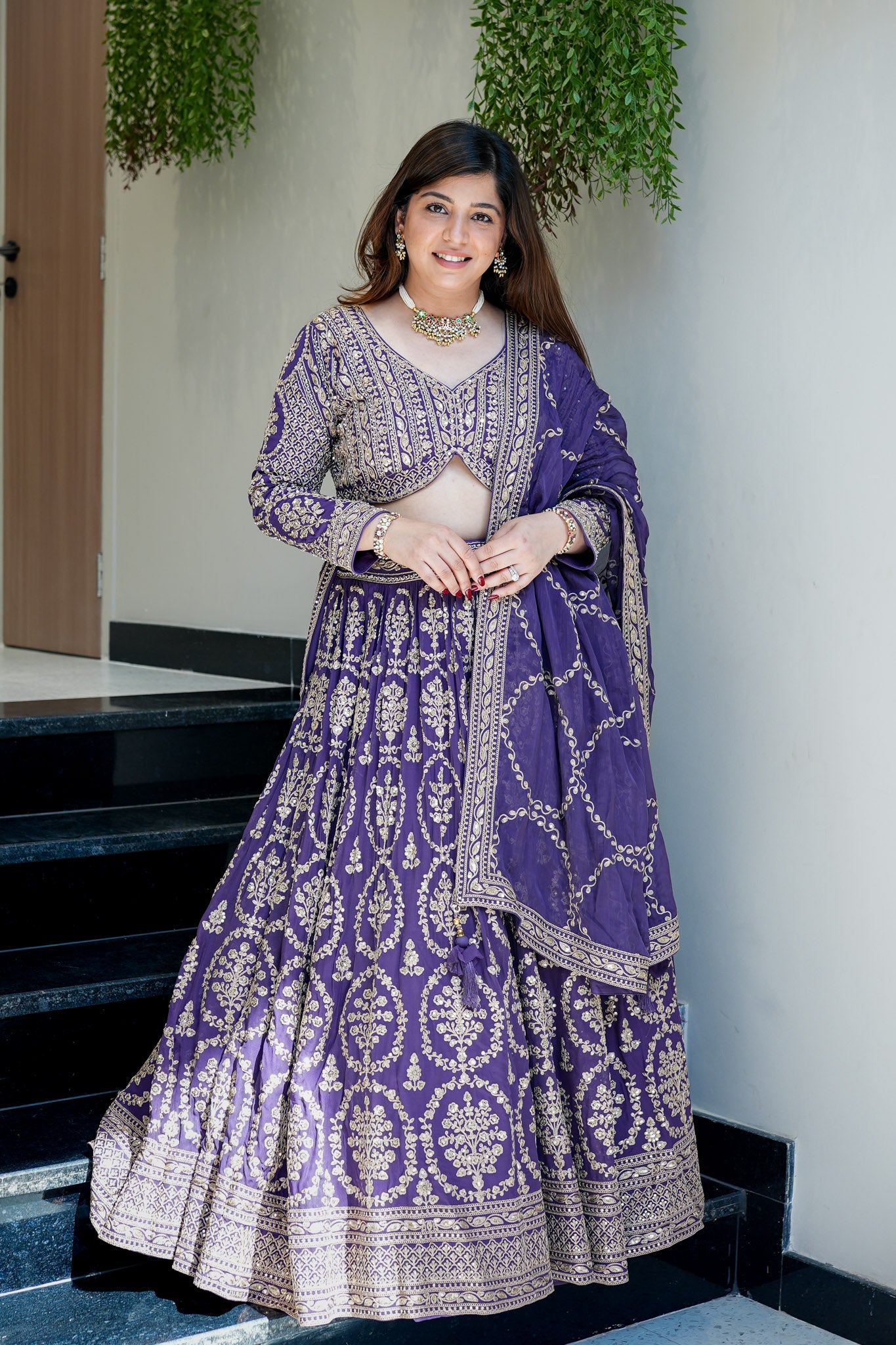 Vasya Purple Thread Embriodered Lehenga