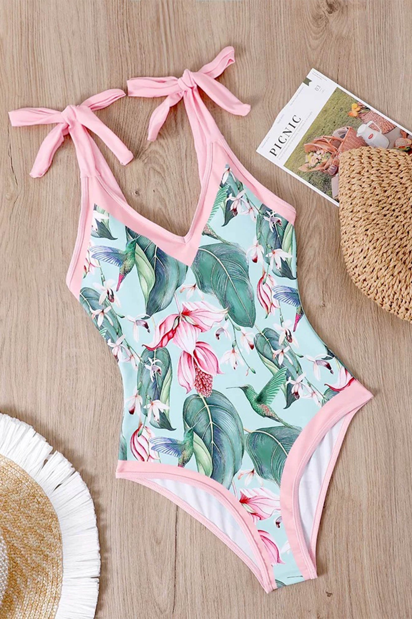 Togo Pink Swimsuit With Sarong
