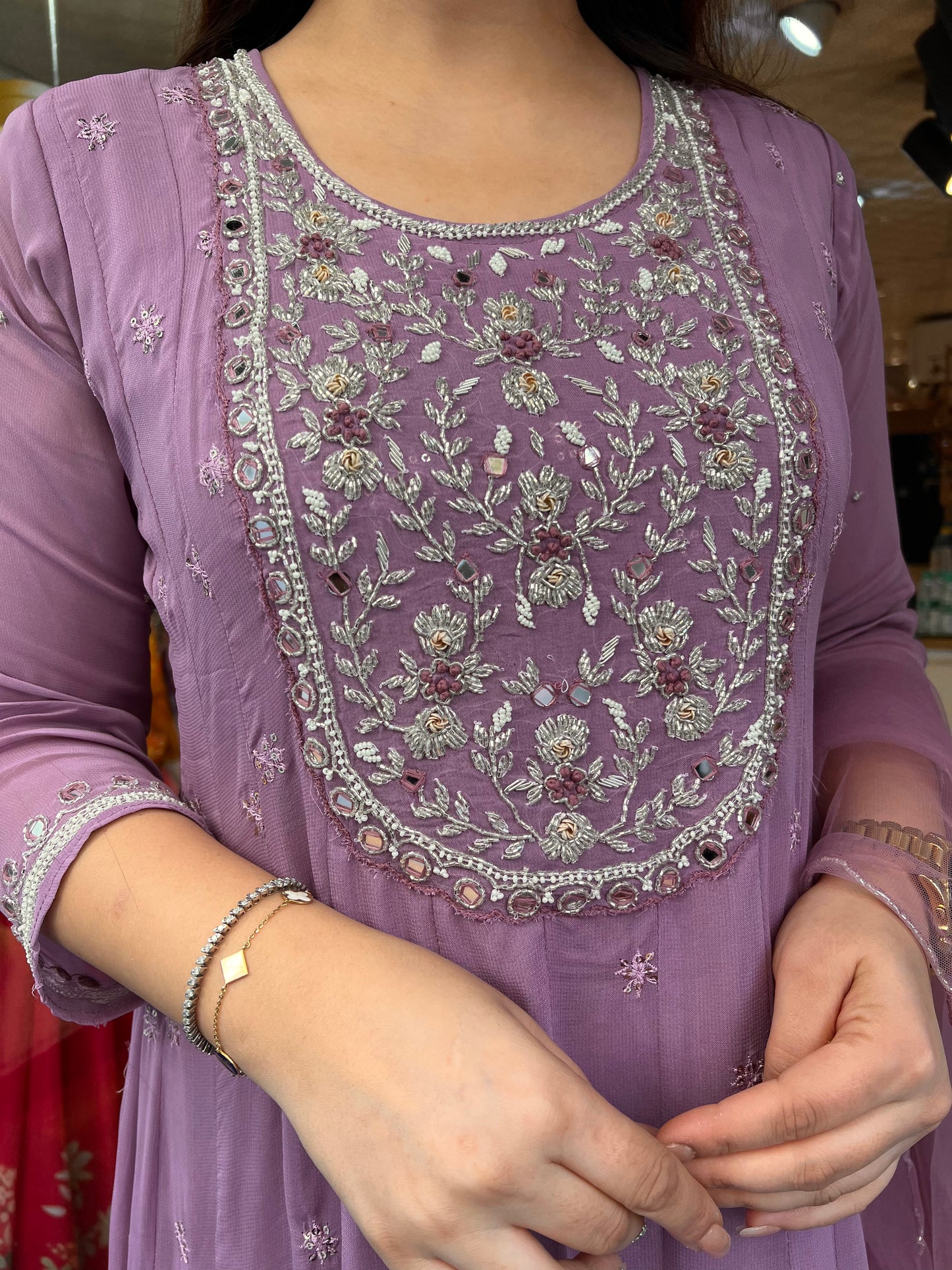 Samar Purple Upside Down Anarakali Suit