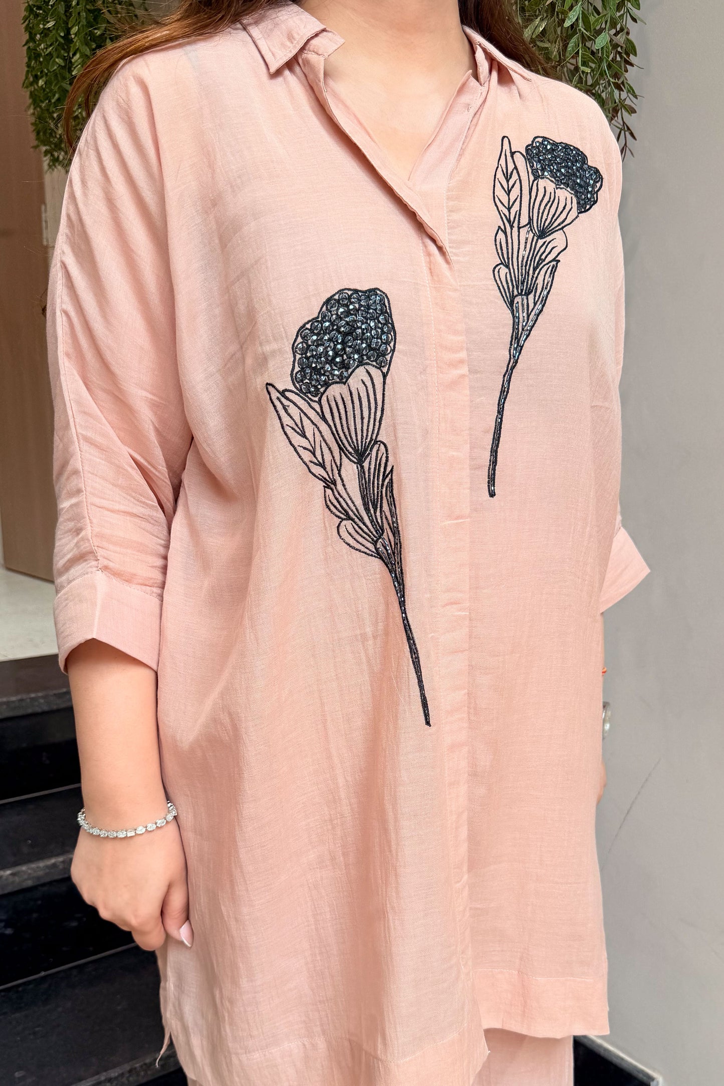 Naira Blush Cotton Cord Set