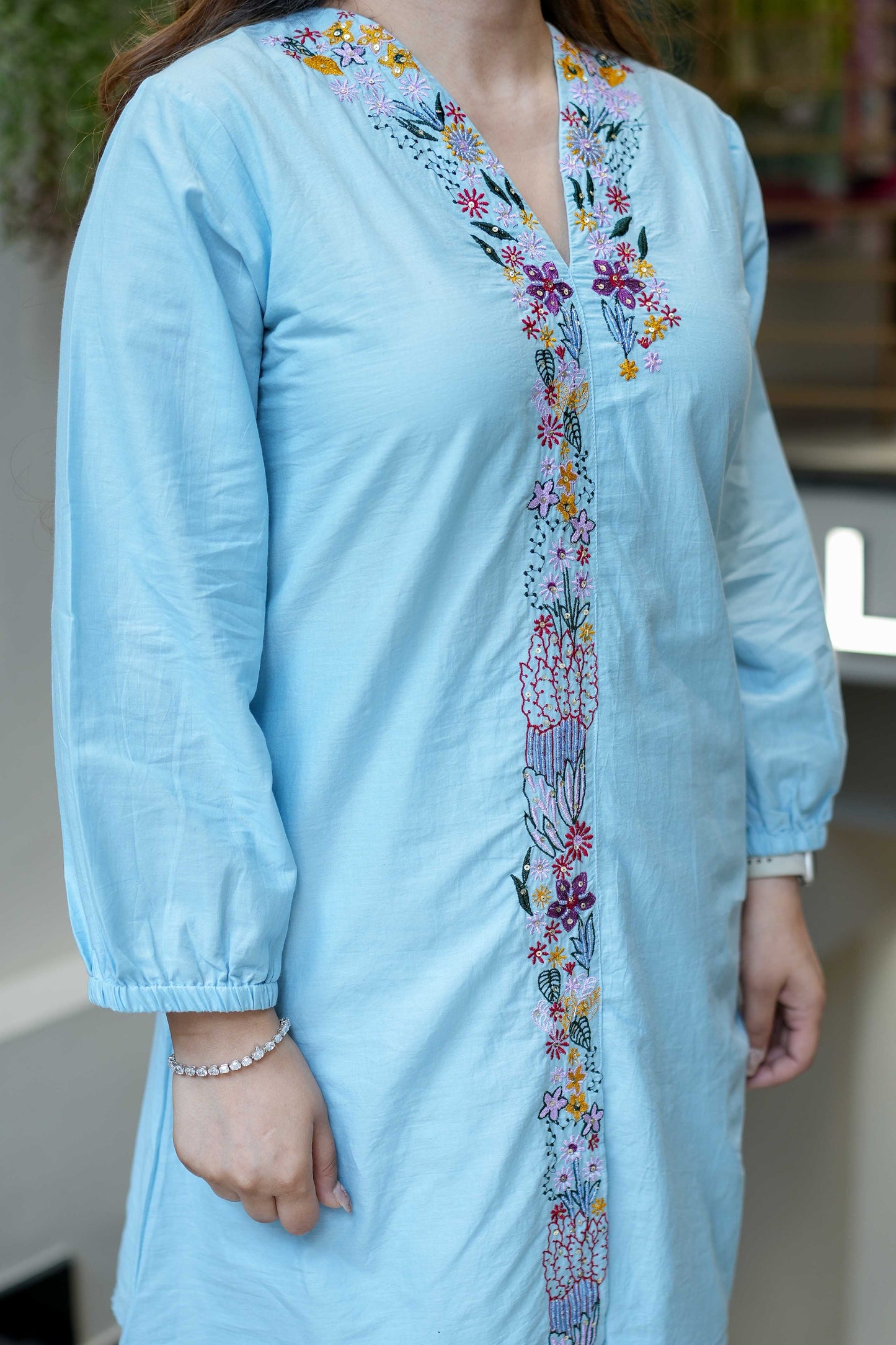 Vrinah Embriodered Cotton Cordet