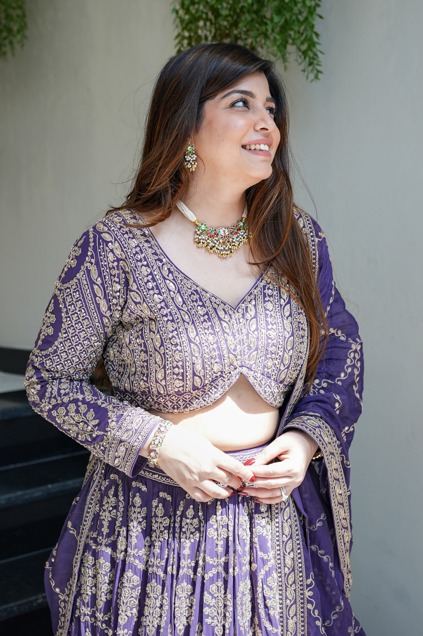 Vasya Purple Thread Embriodered Lehenga