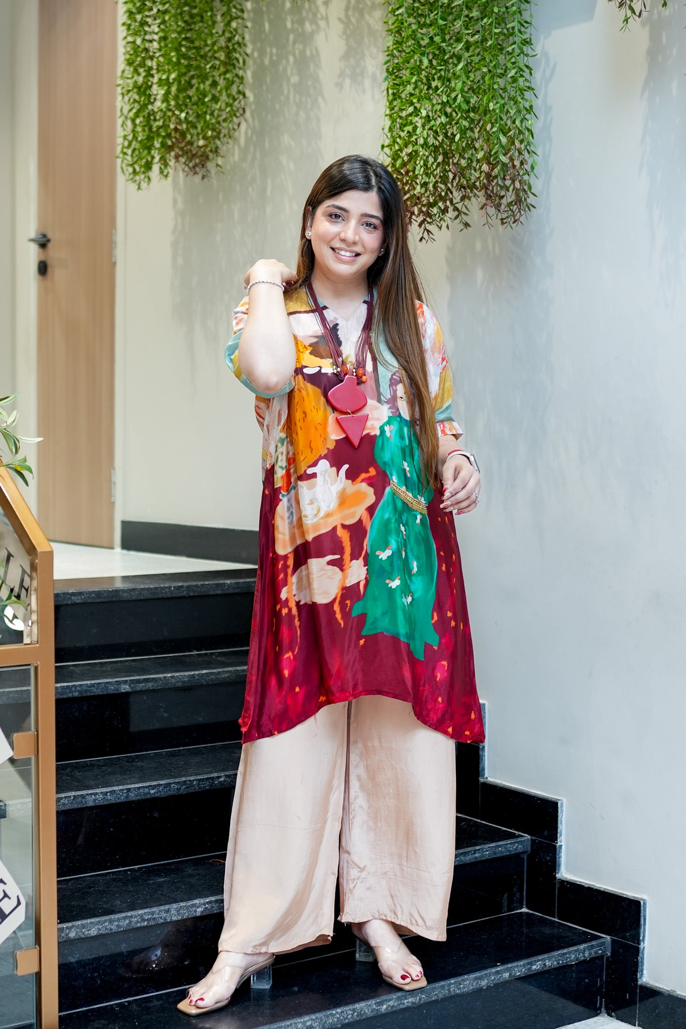 Nimra Digital Cordset With Necklace