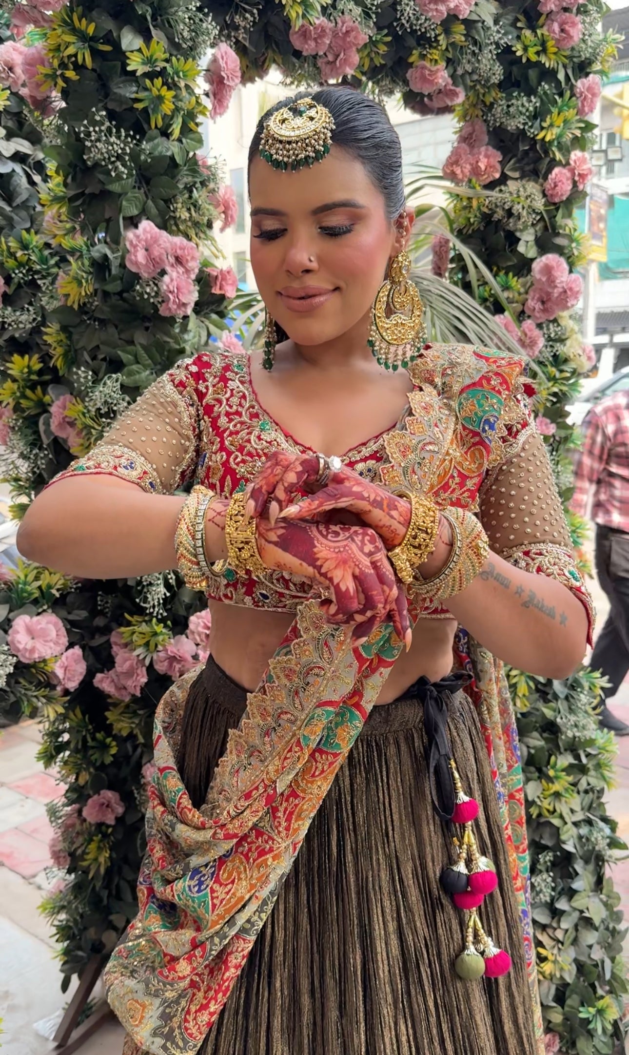 Henna Hand Embroidered Lehenga