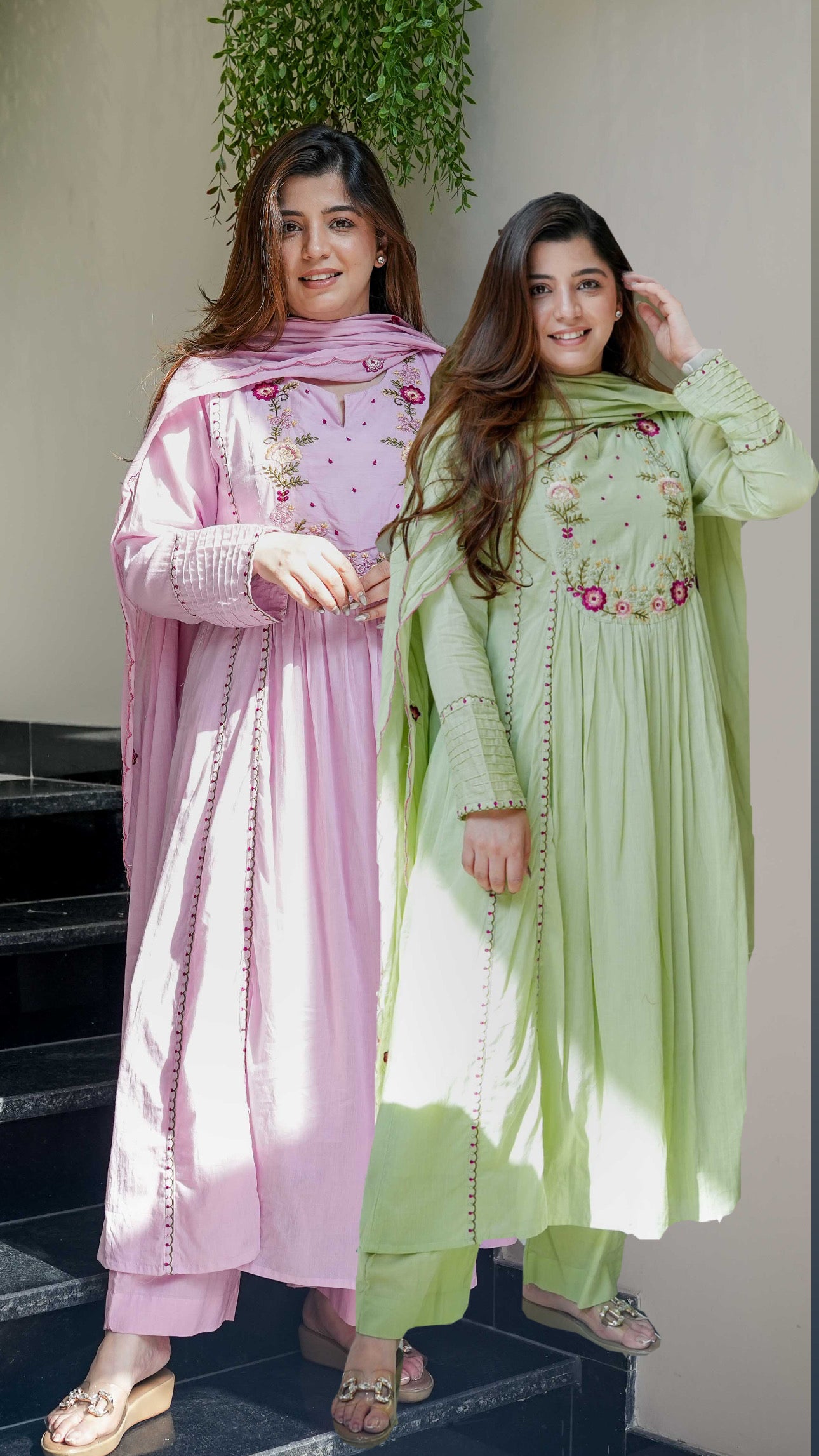 Alka Cotton Embroidred Anarkali Suit