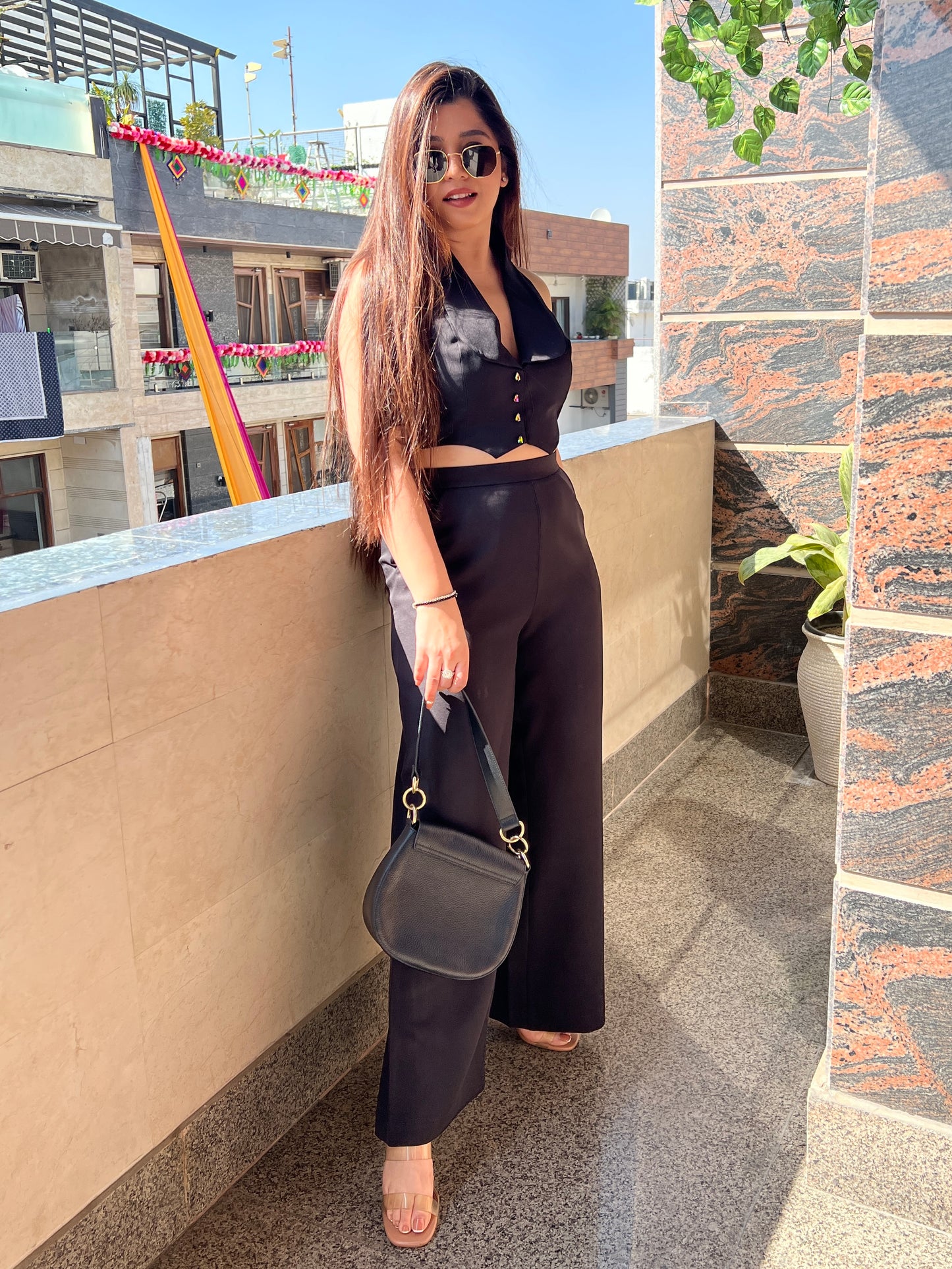 Daisy Black Vest Top Cordset