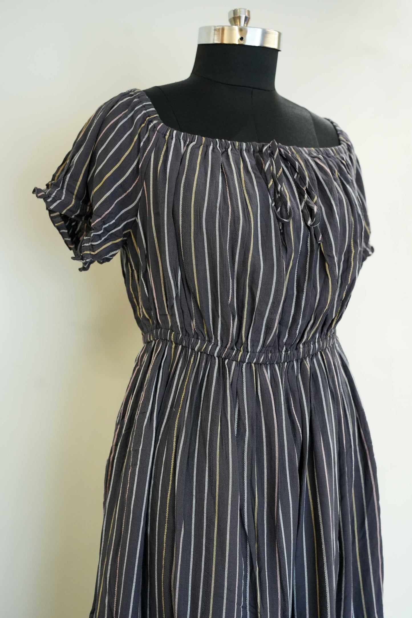 Striped Off Shoulder Dress