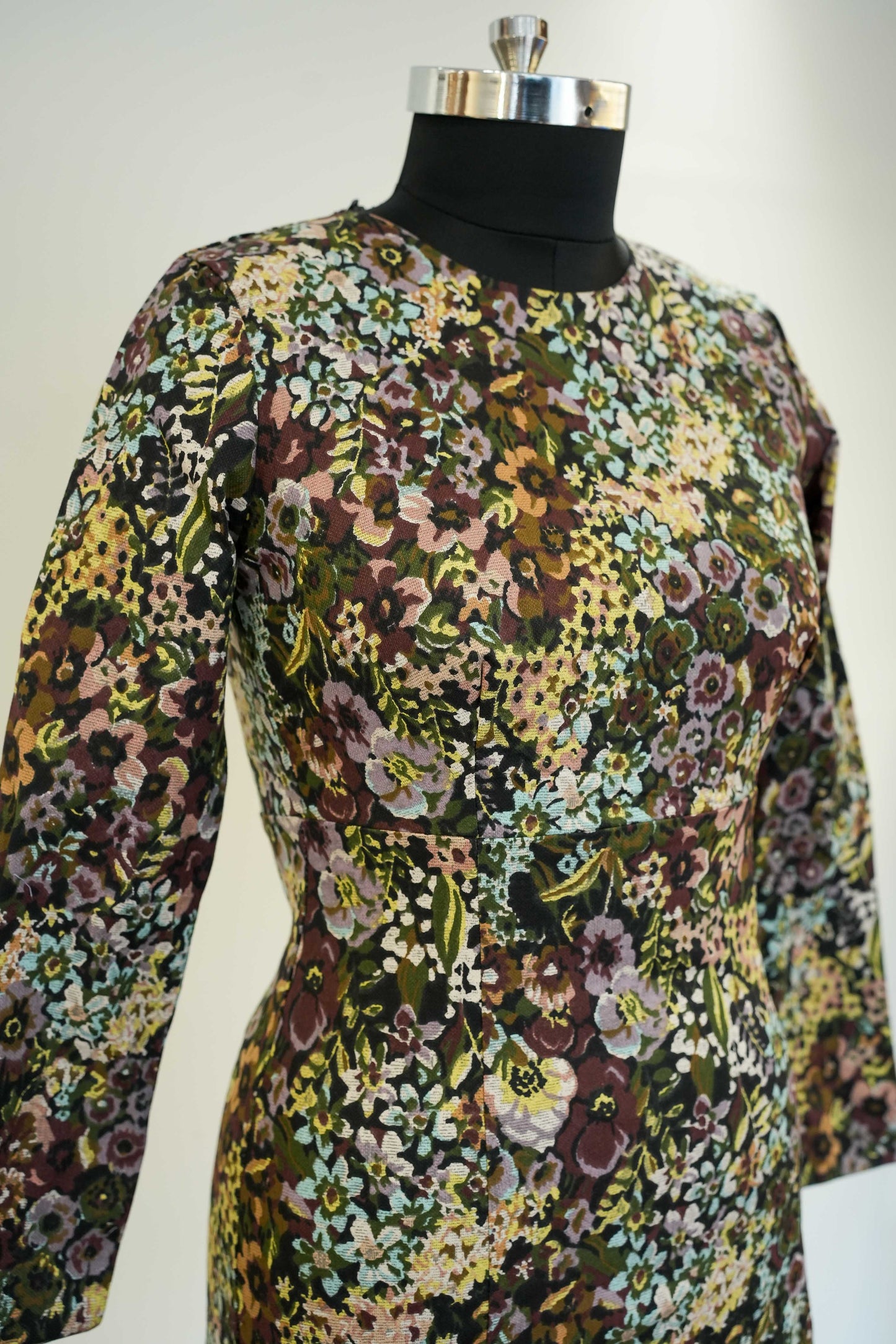 Floral Full Sleeves Short Dress