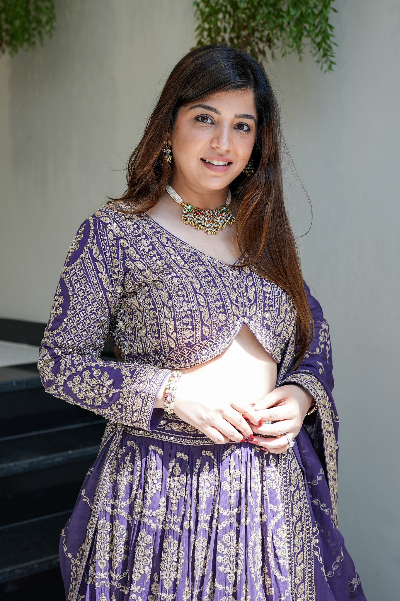 Vasya Purple Thread Embriodered Lehenga