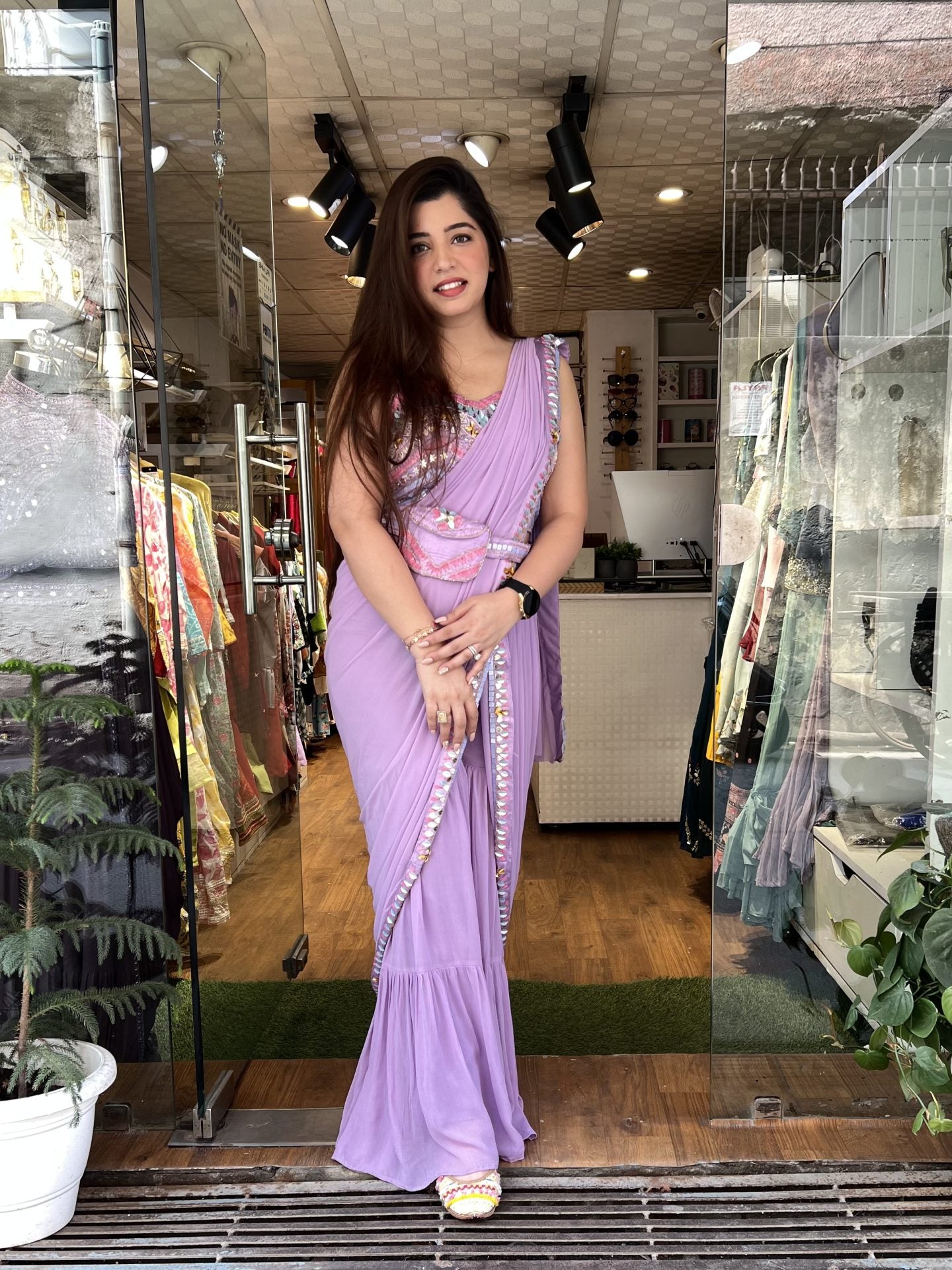 Mukti Embriodered Drape Saree With Sharara