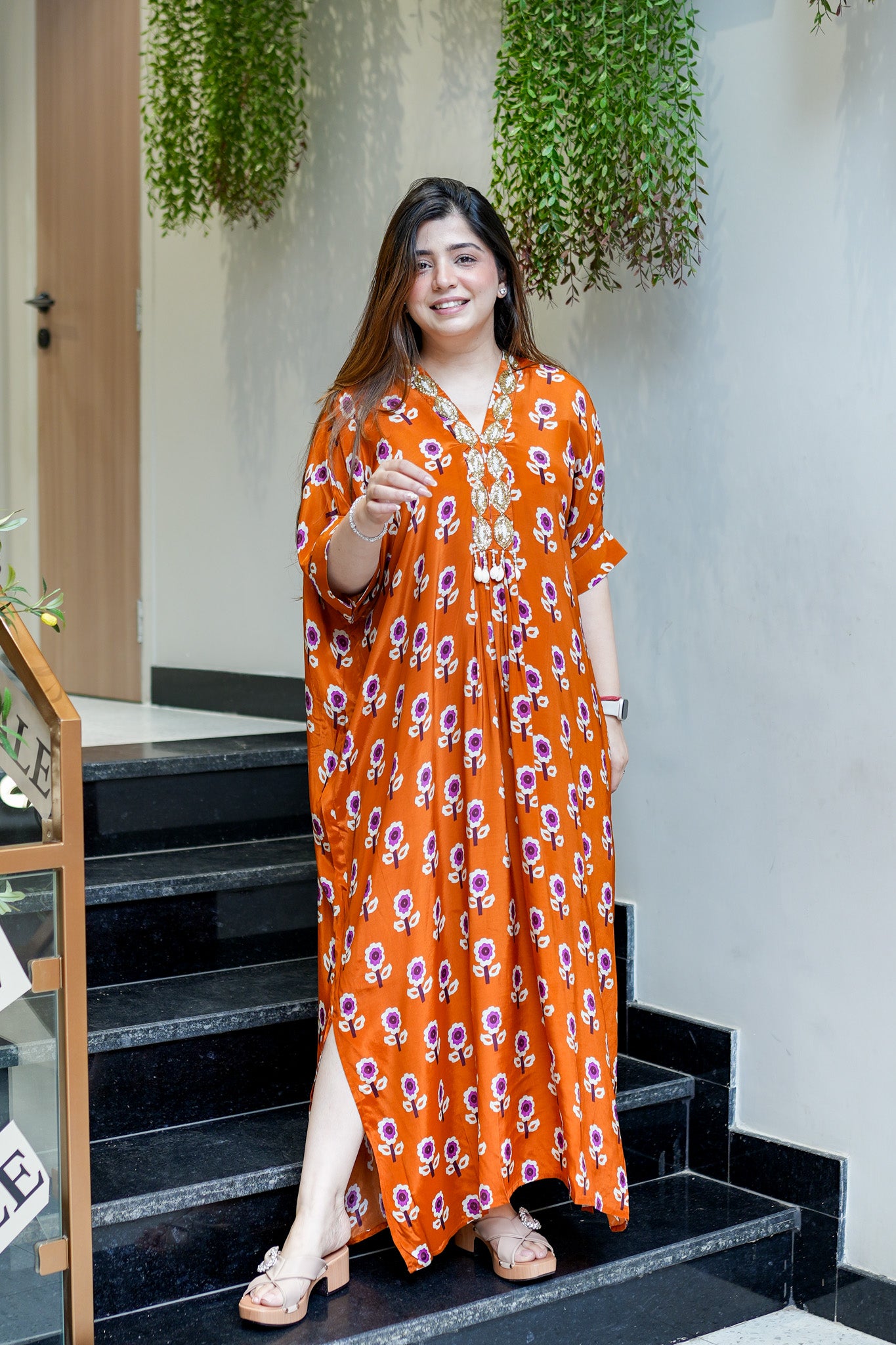 Vyas Printed Long Dress