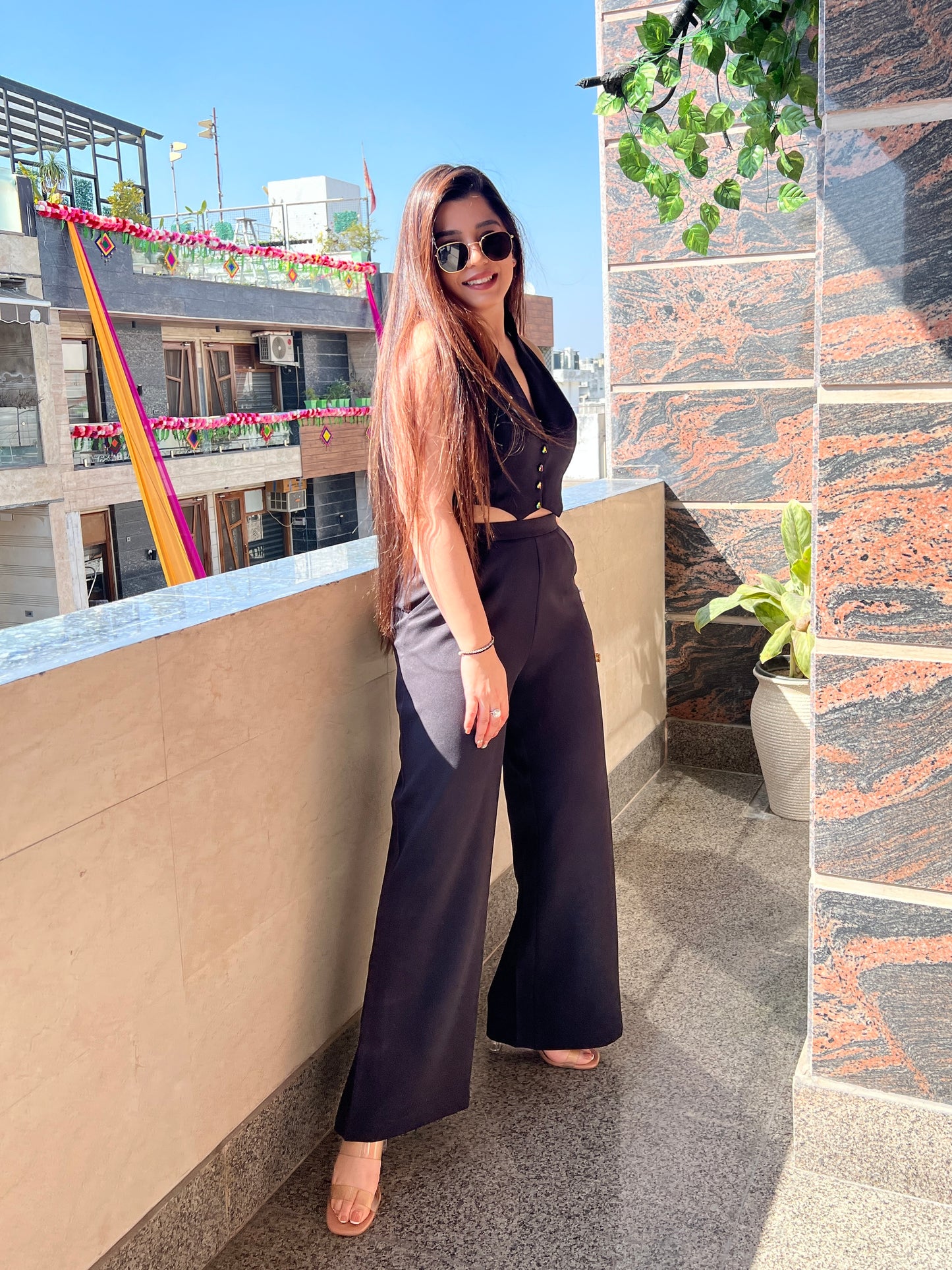 Daisy Black Vest Top Cordset