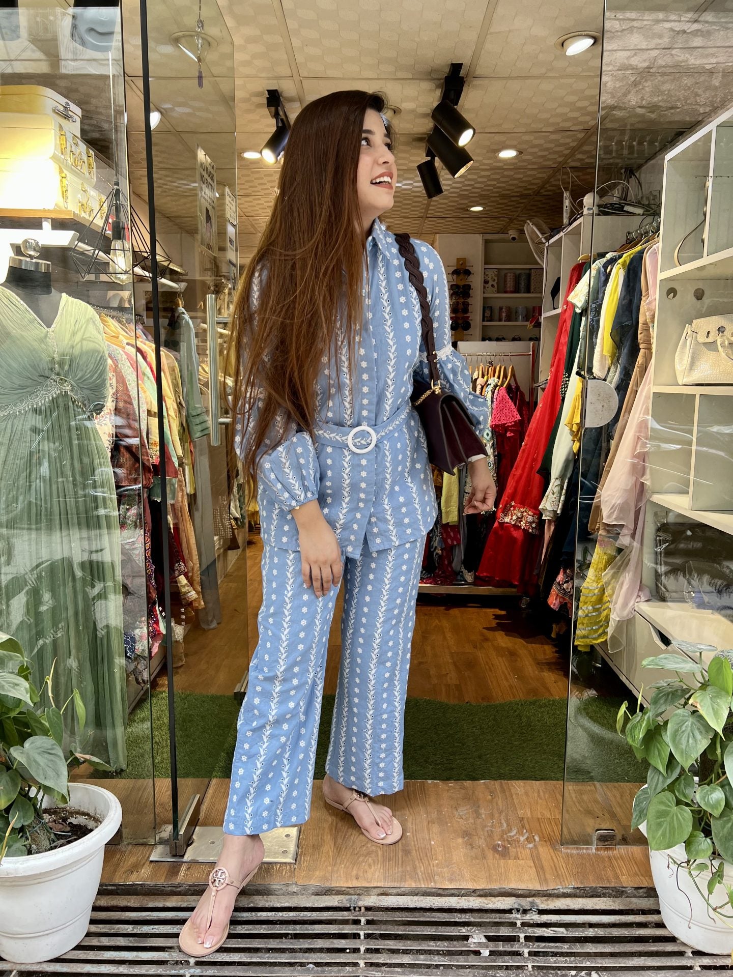 Noorie Blue Schiffli Cordset