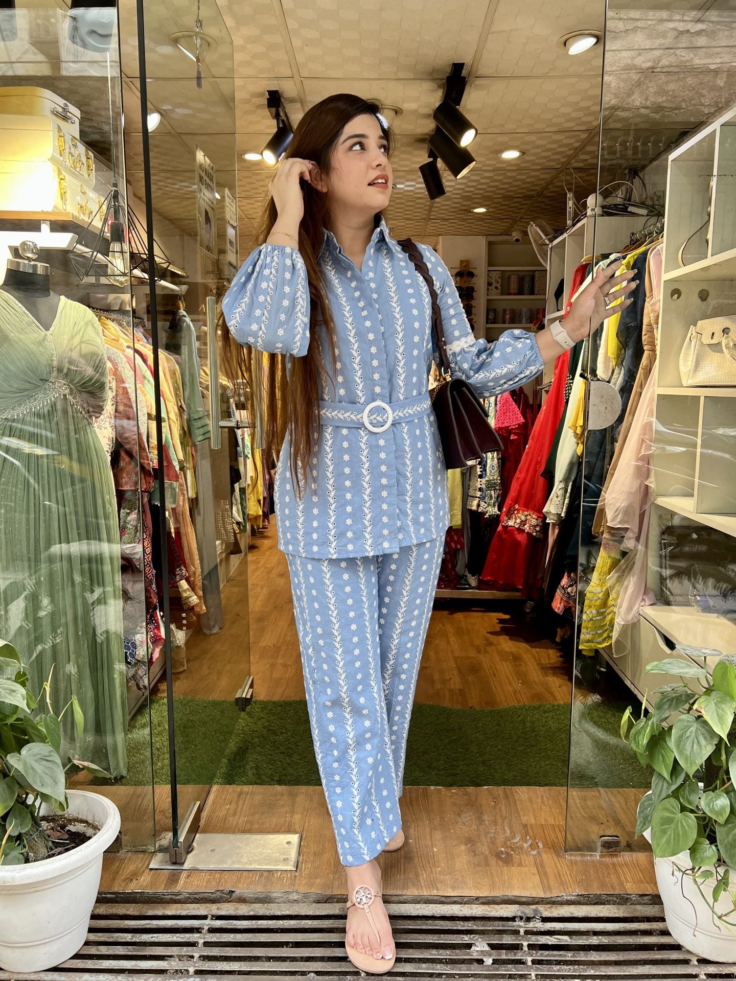 Noorie Blue Schiffli Cordset