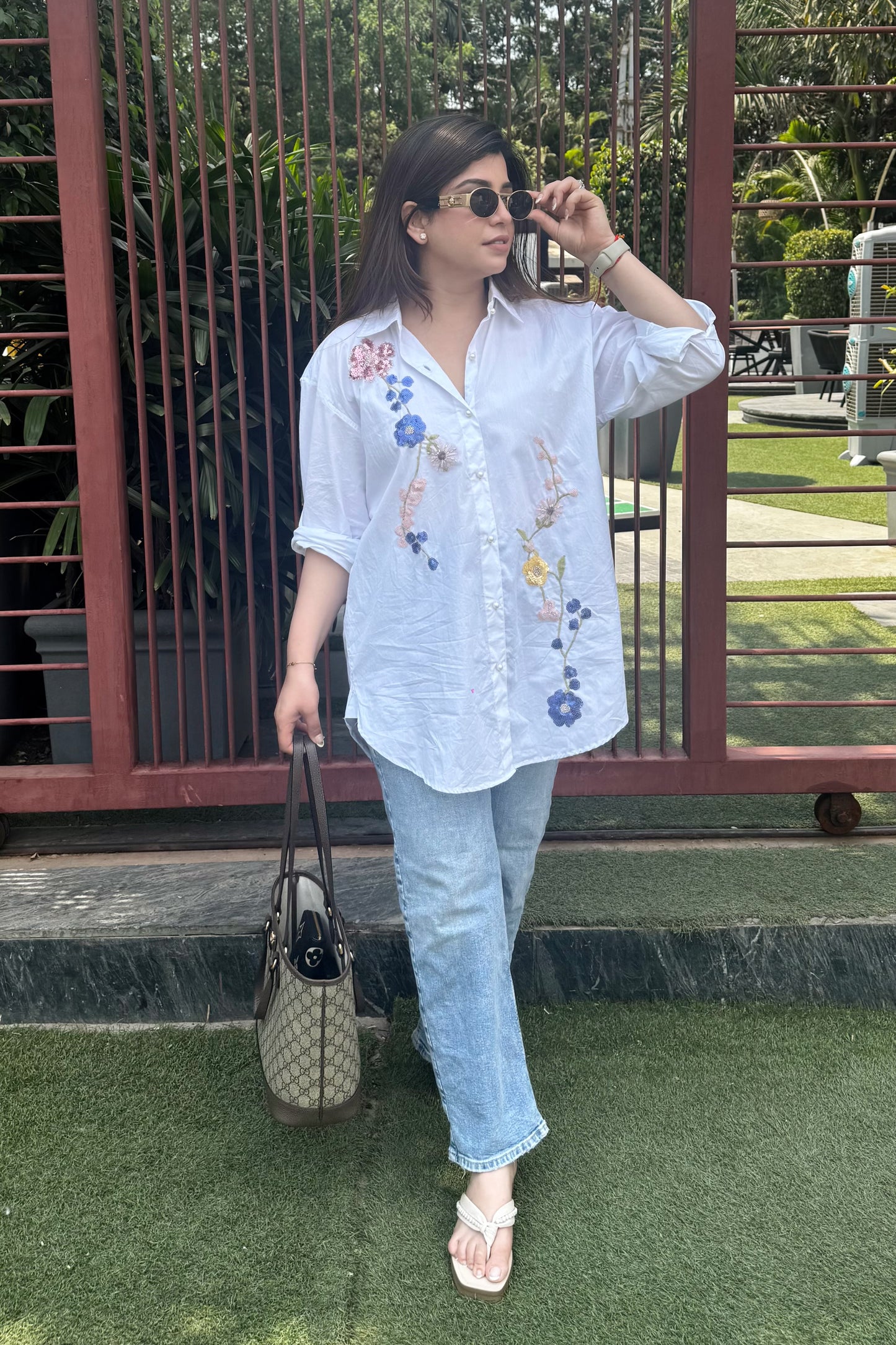 Gibi White Embriodered Shirt