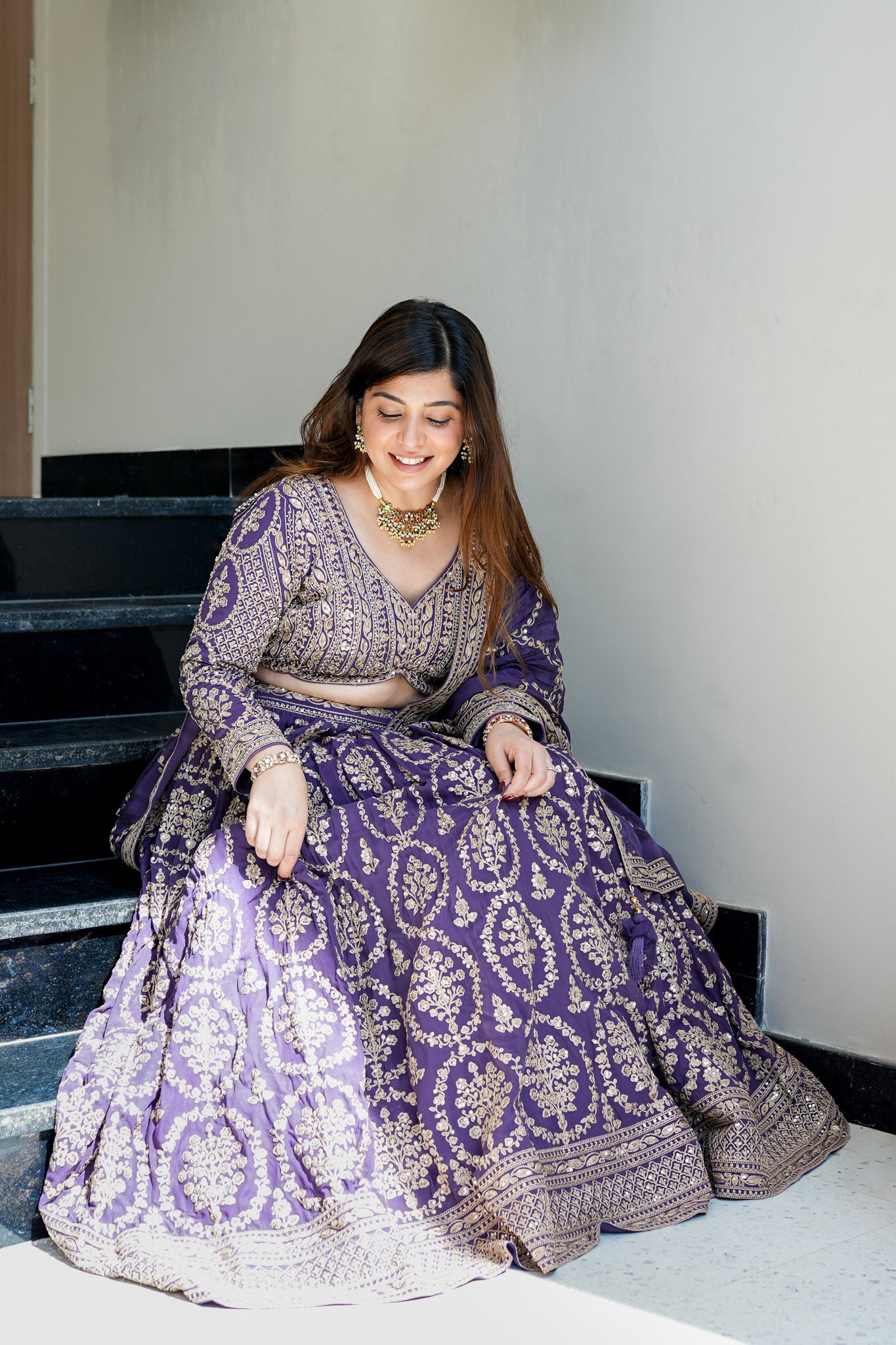Vasya Purple Thread Embriodered Lehenga