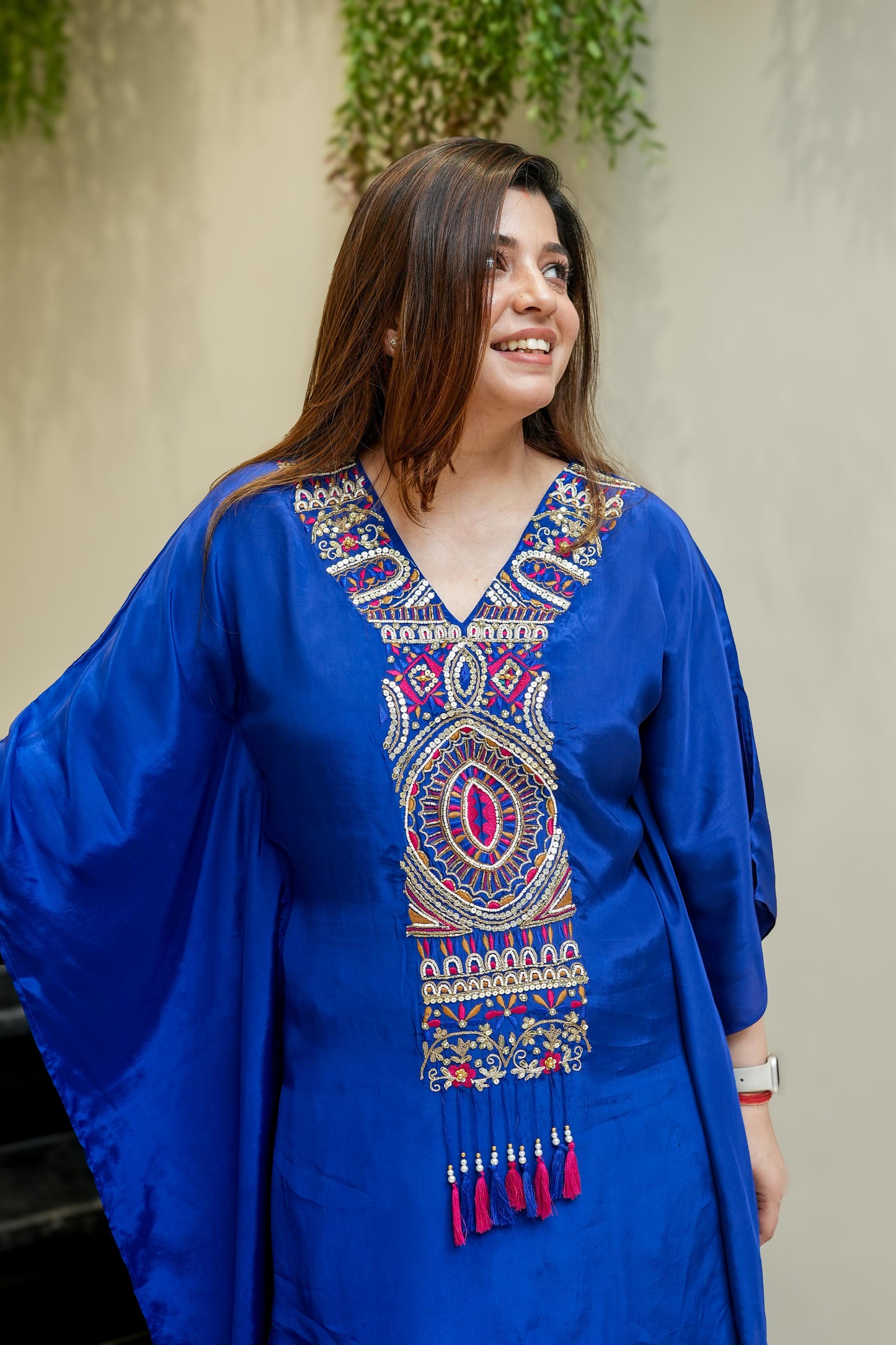 Behma Blue Kaftan With Tulip Pants