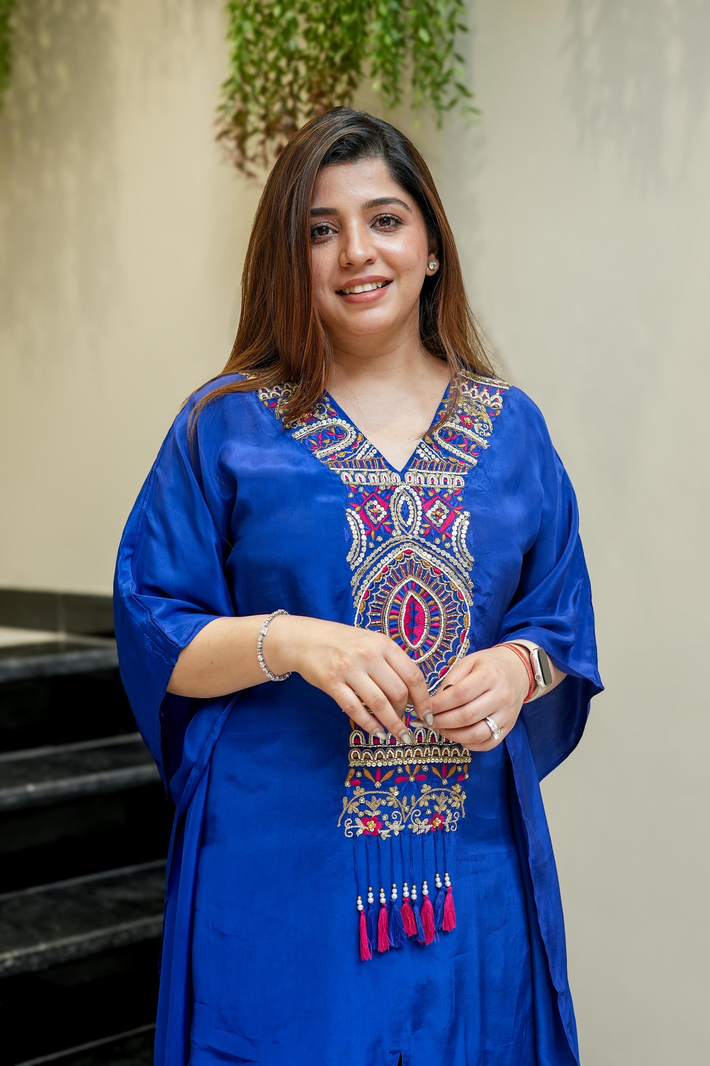 Behma Blue Kaftan With Tulip Pants