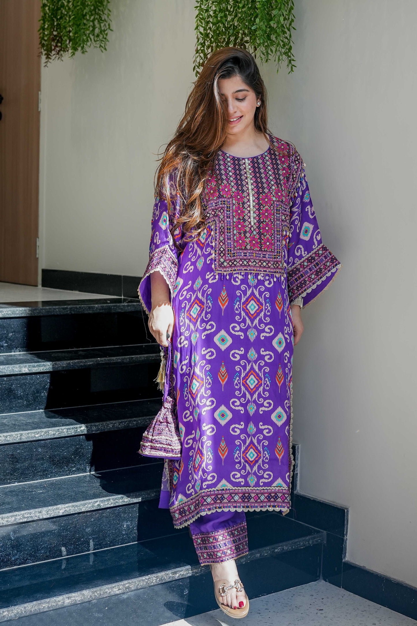 Amaira Purple Printed Chogha Set