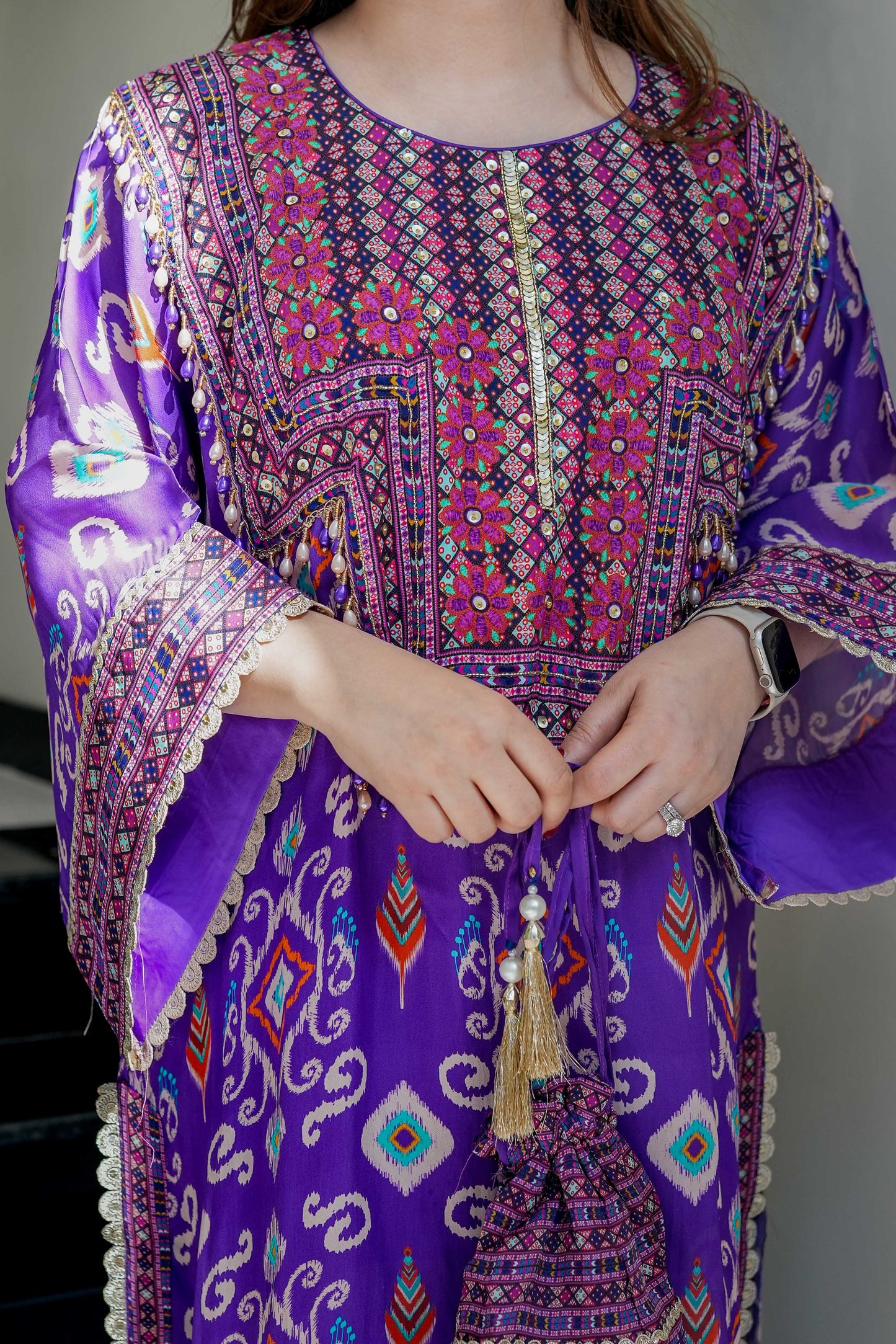 Amaira Purple Printed Chogha Set