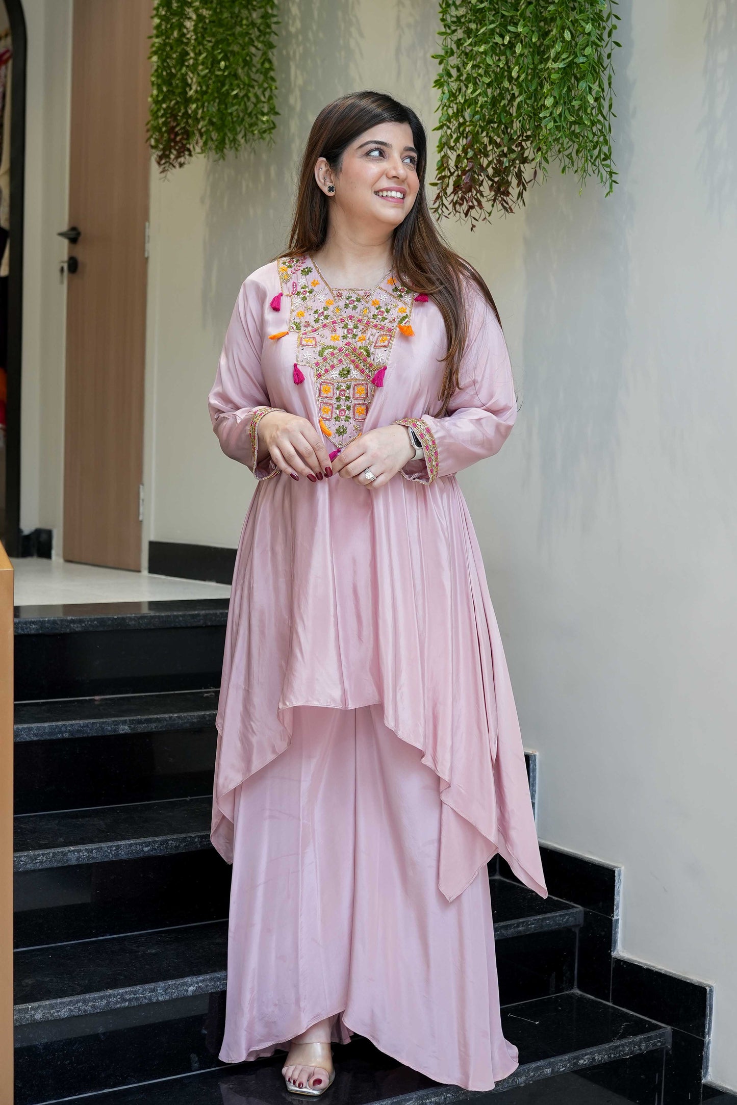 Saafi Pink Embroidered Co ord Sets