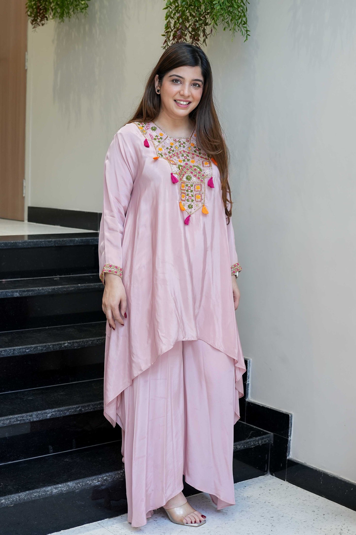Saafi Pink Embroidered Co ord Sets