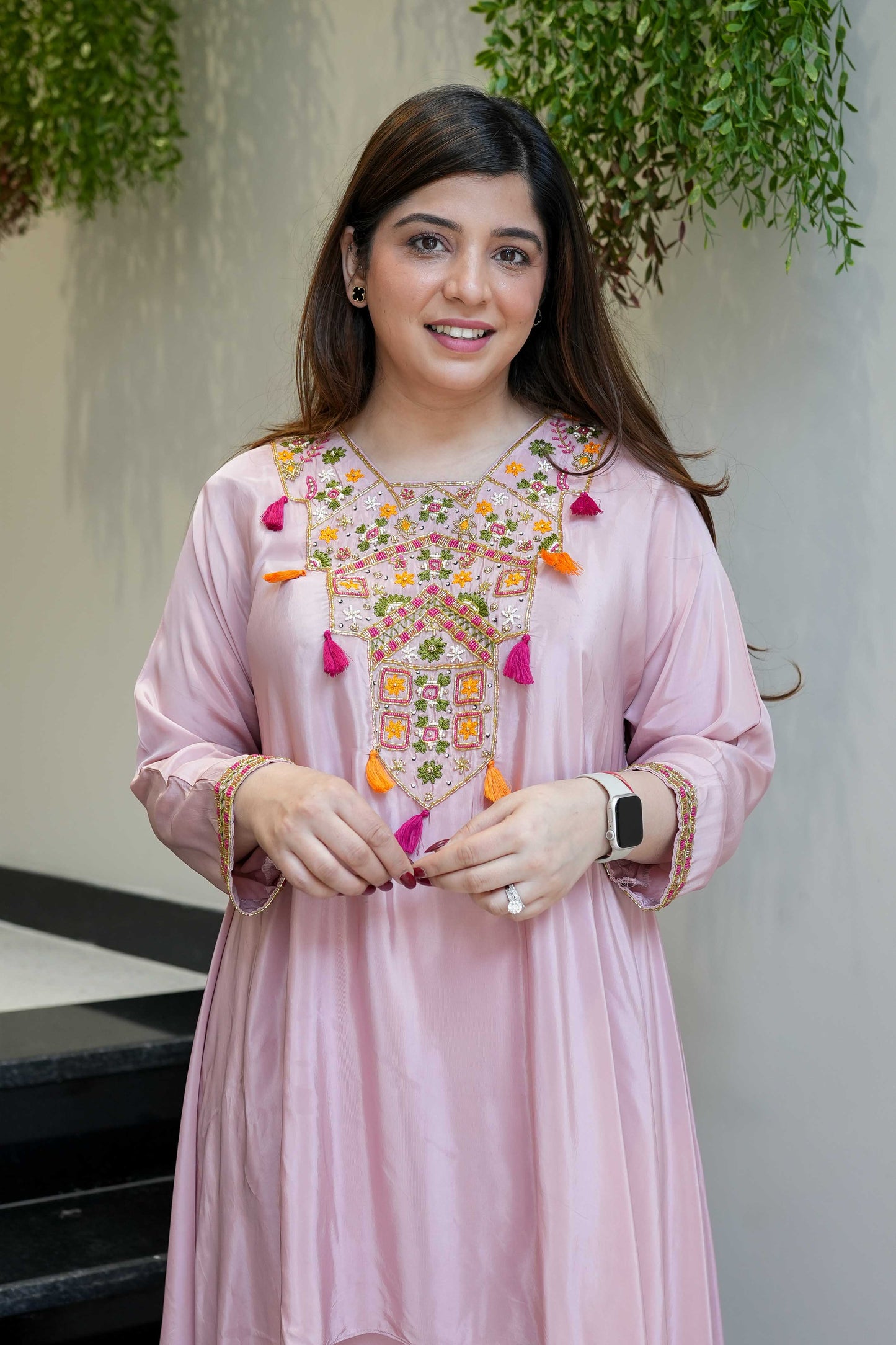 Saafi Pink Embroidered Co ord Sets