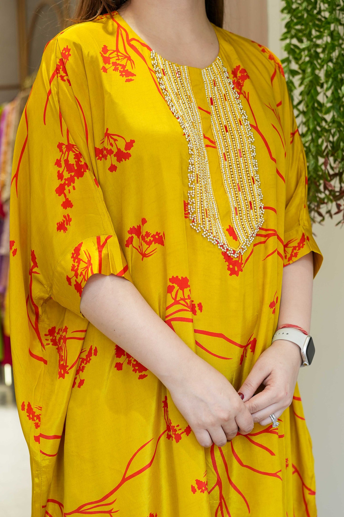 Imarti Printed Co ord Set with Beads Detailing