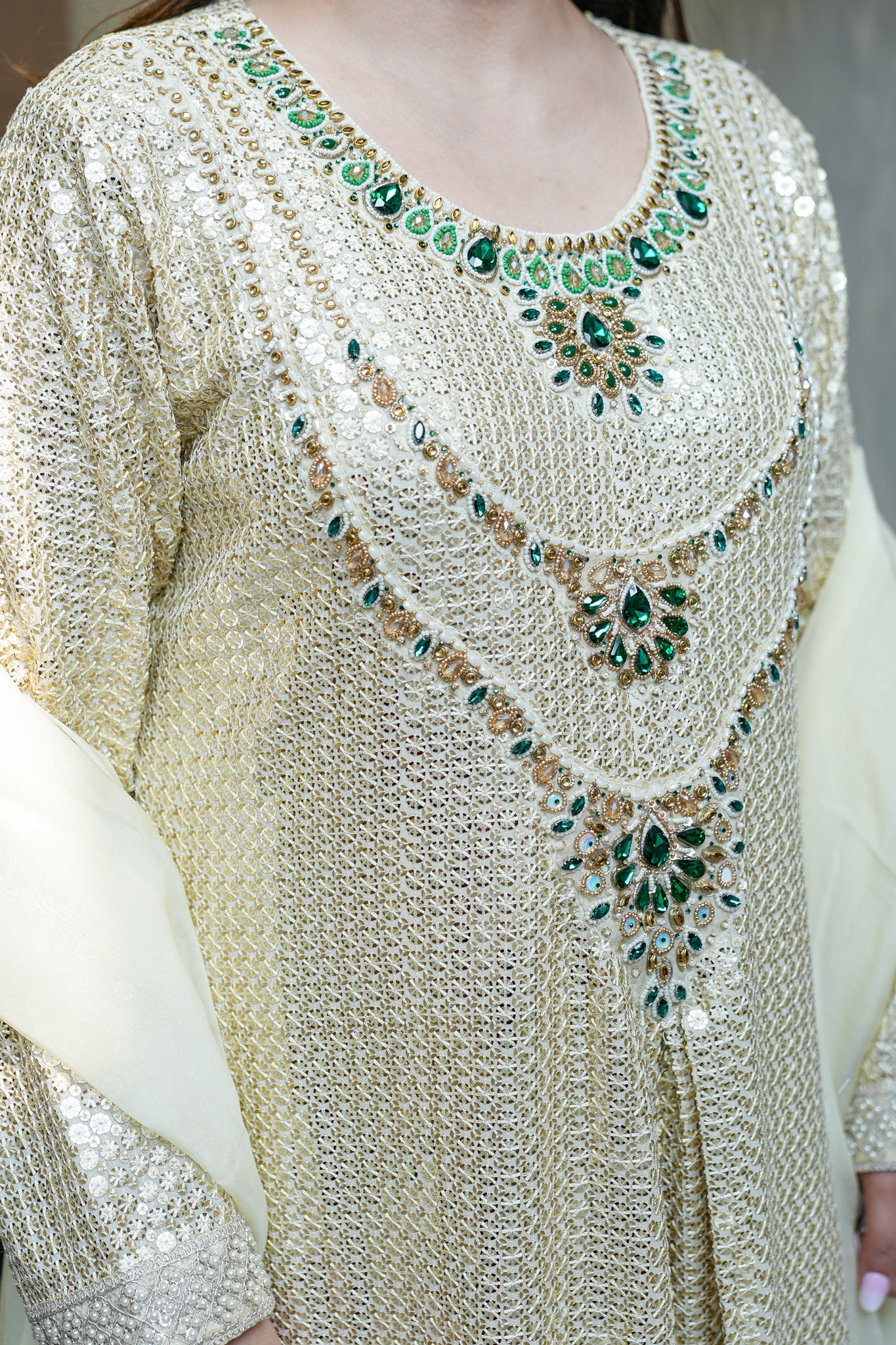 Aqsa Hand Embroidered Suit Set