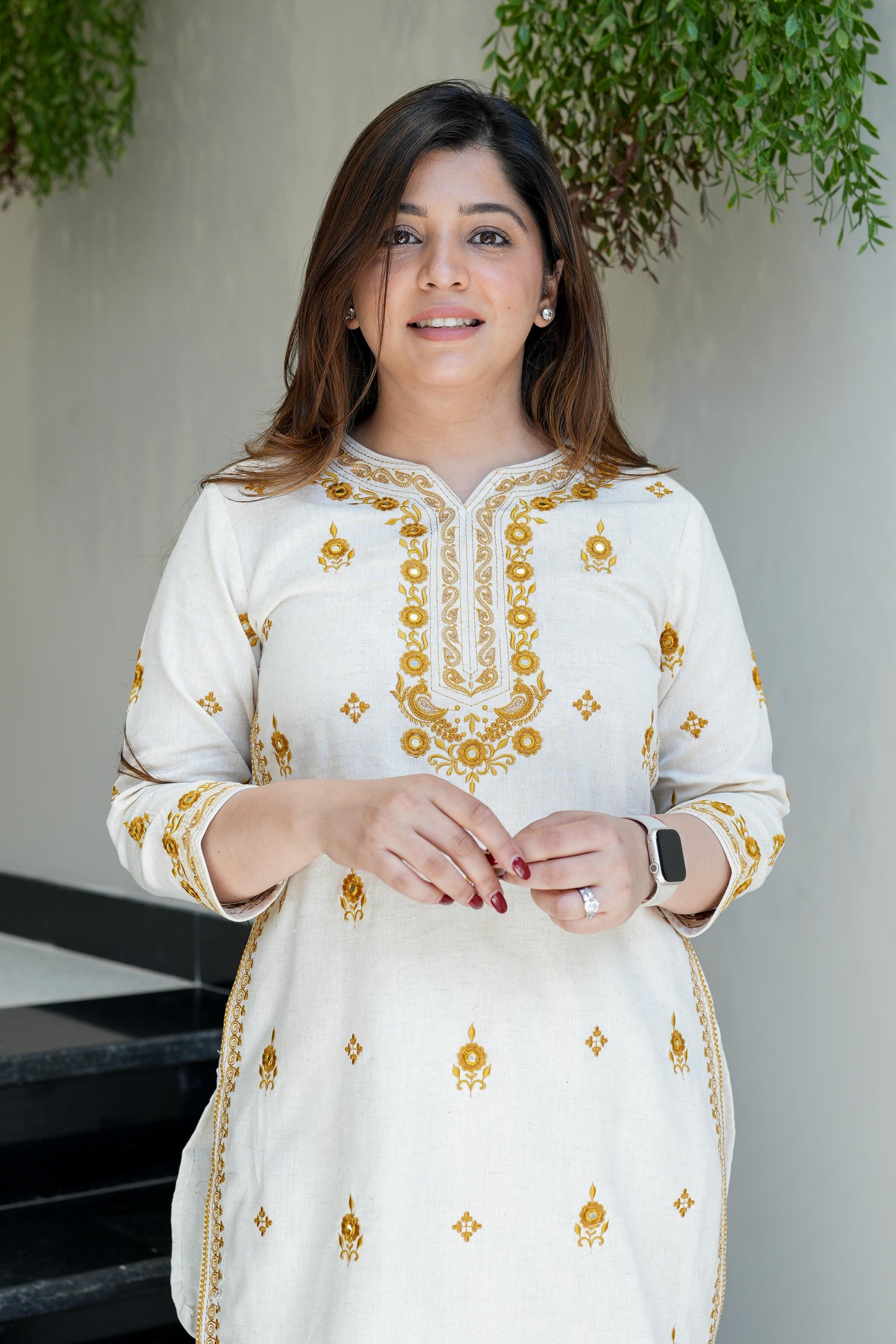 Aadhya Yellow Thread Detailing Co ord Sets