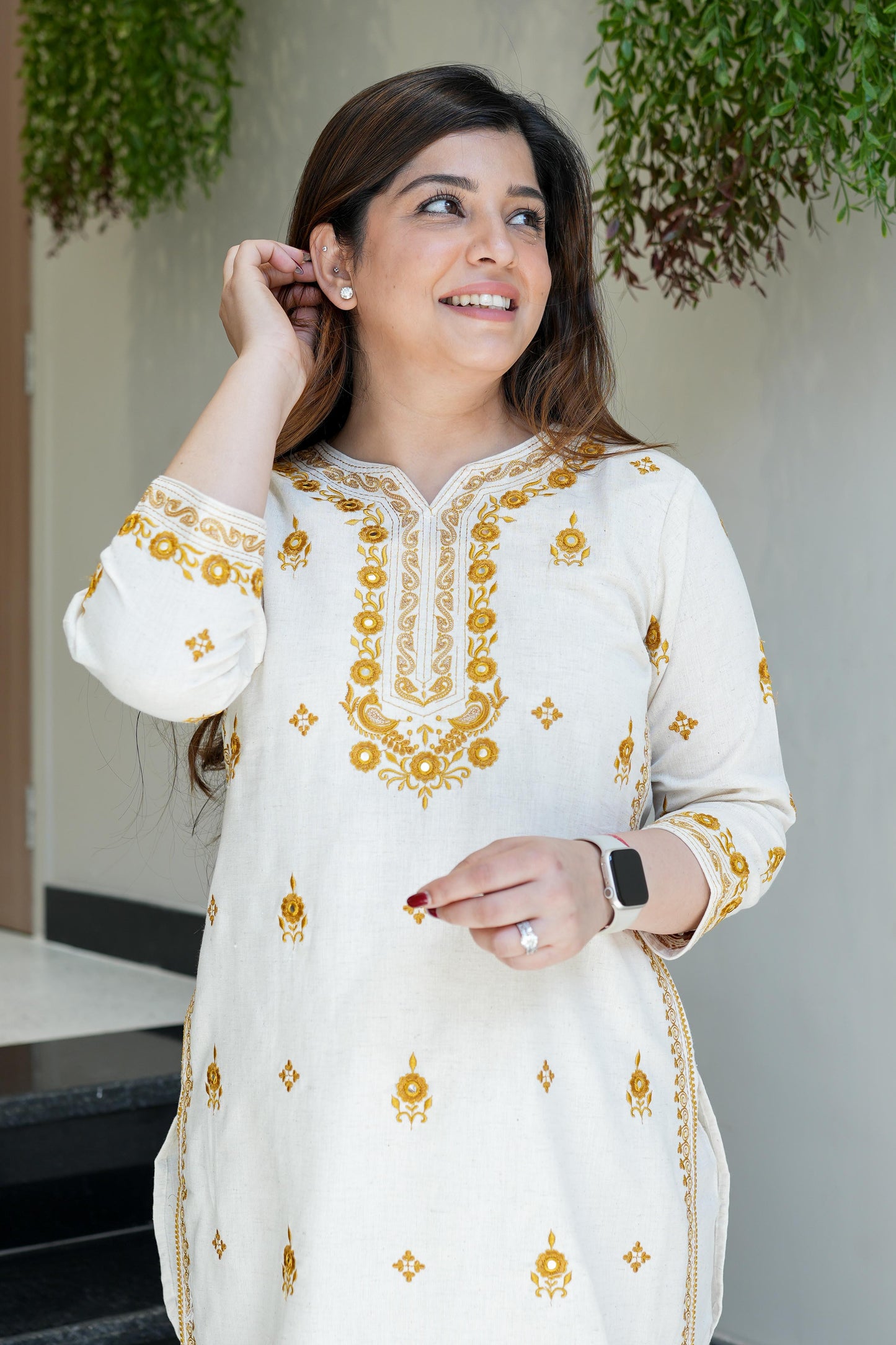 Aadhya Yellow Thread Detailing Co ord Sets