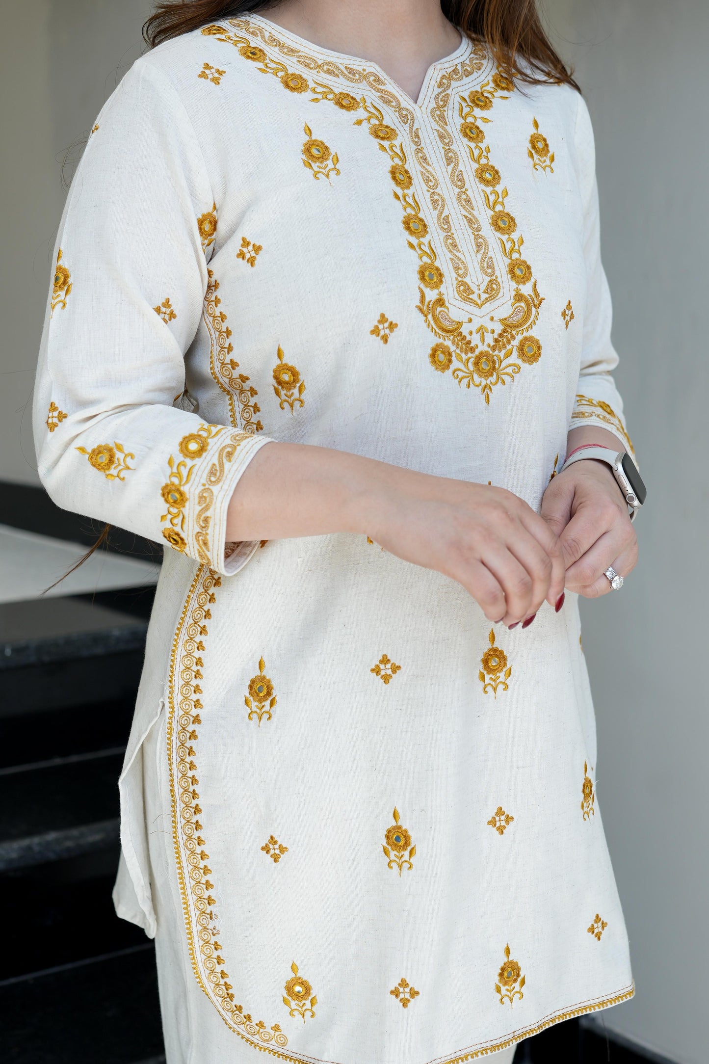 Aadhya Yellow Thread Detailing Co ord Sets