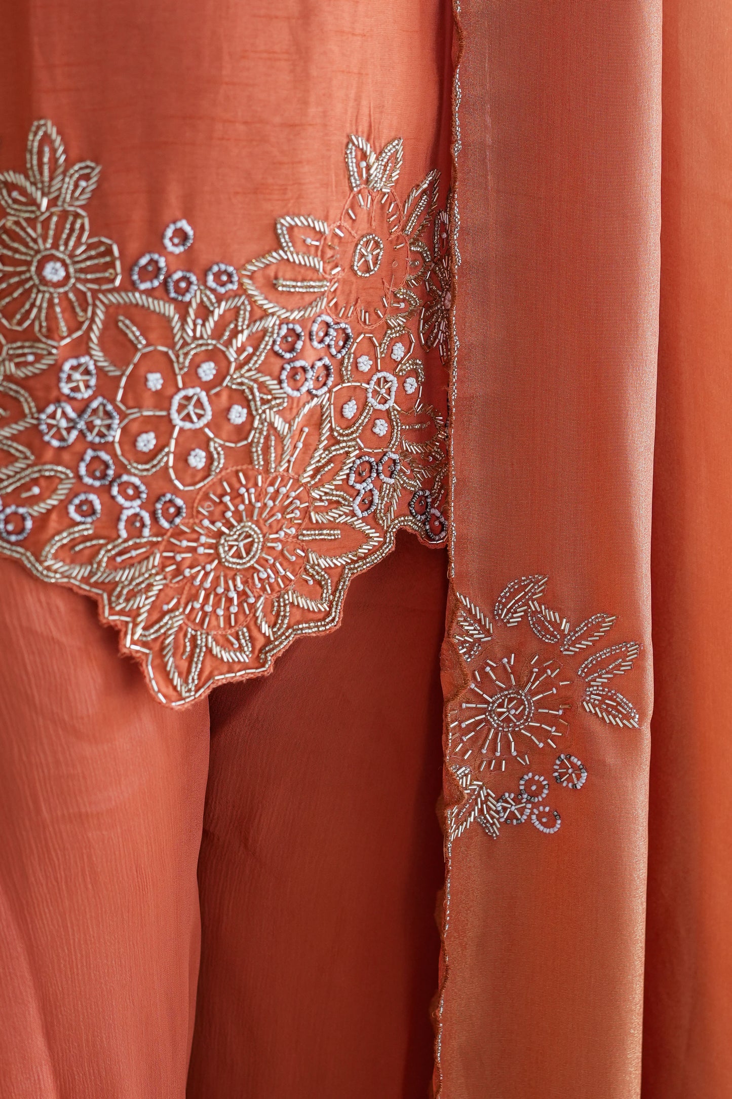 Sufi Rust Embroidered Garara Set