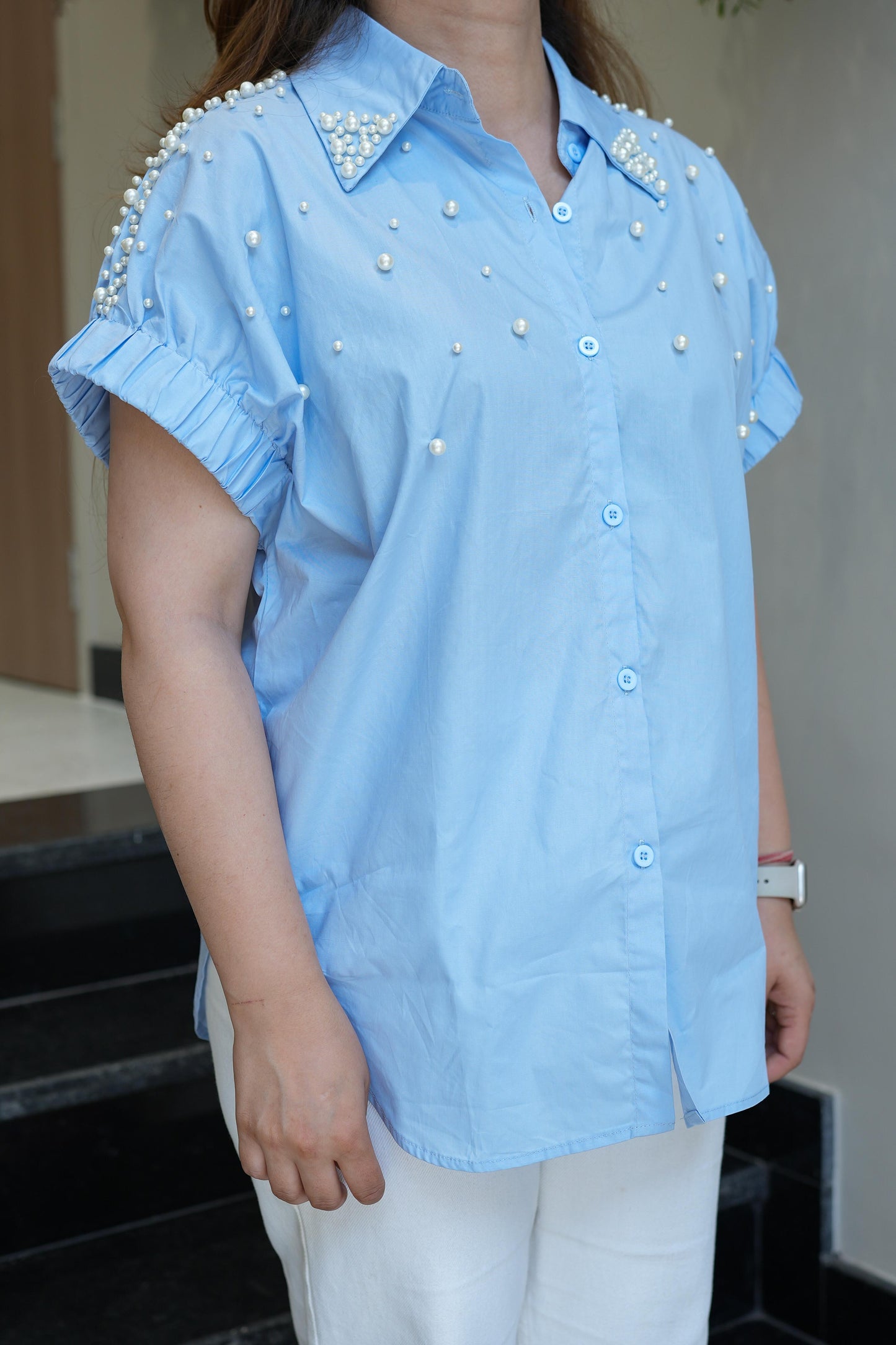 Alexa Pearl Embellished Shirt