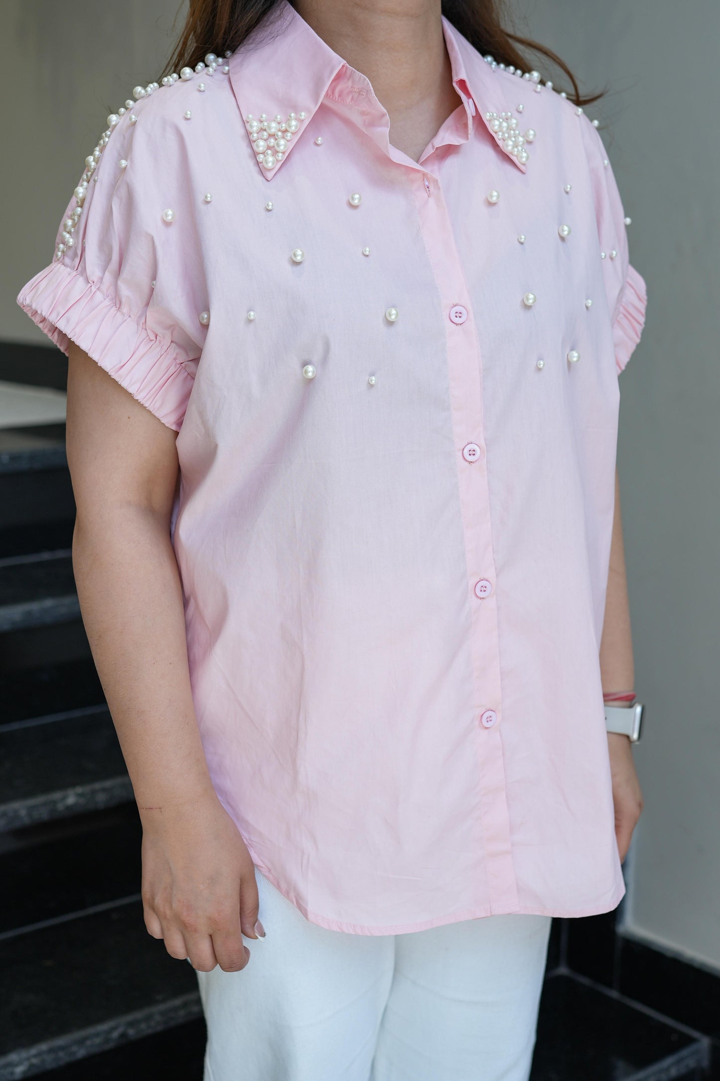 Alexa Pearl Embellished Shirt
