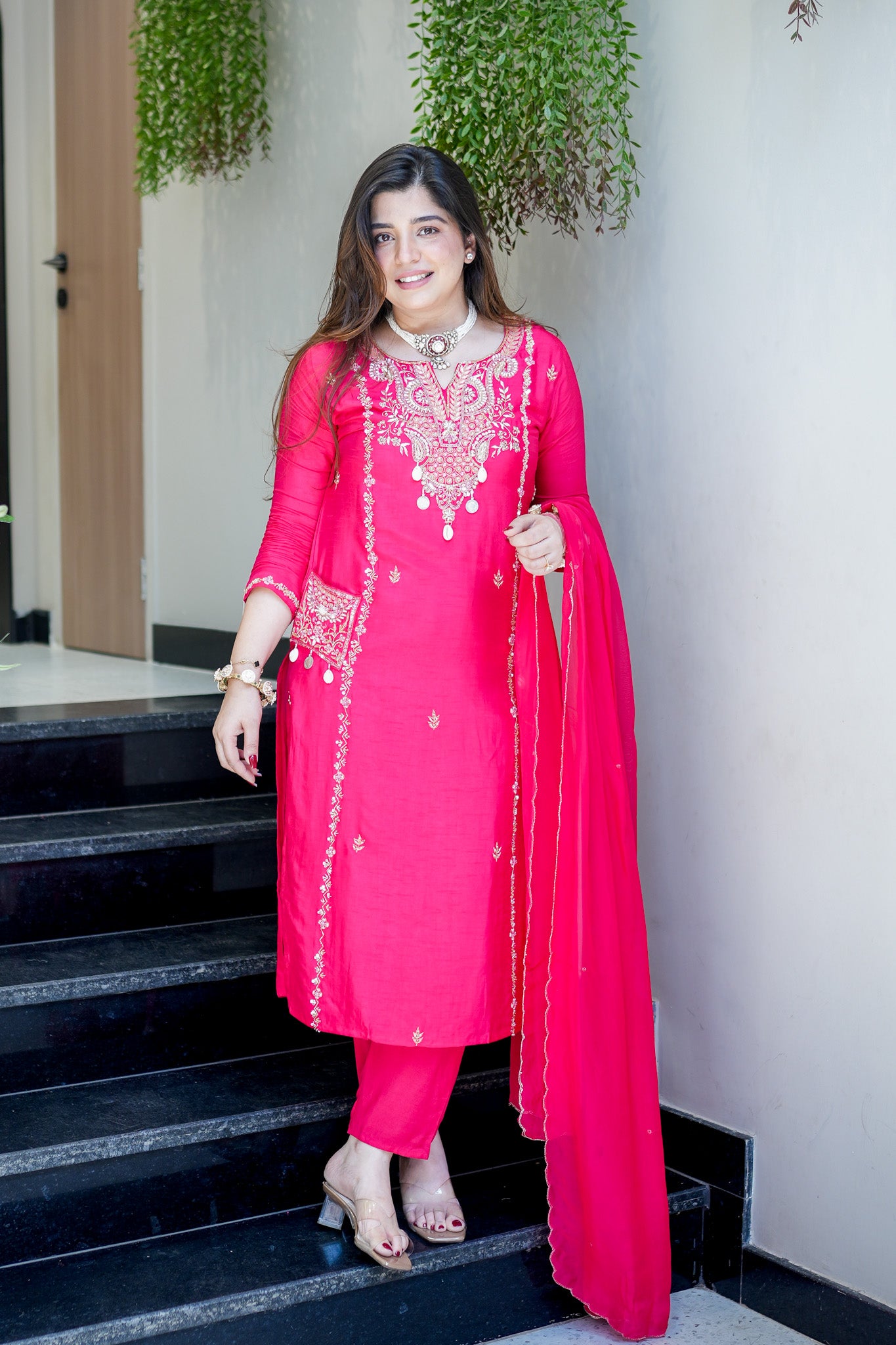 Rivya Embroidered Straight Suit Set