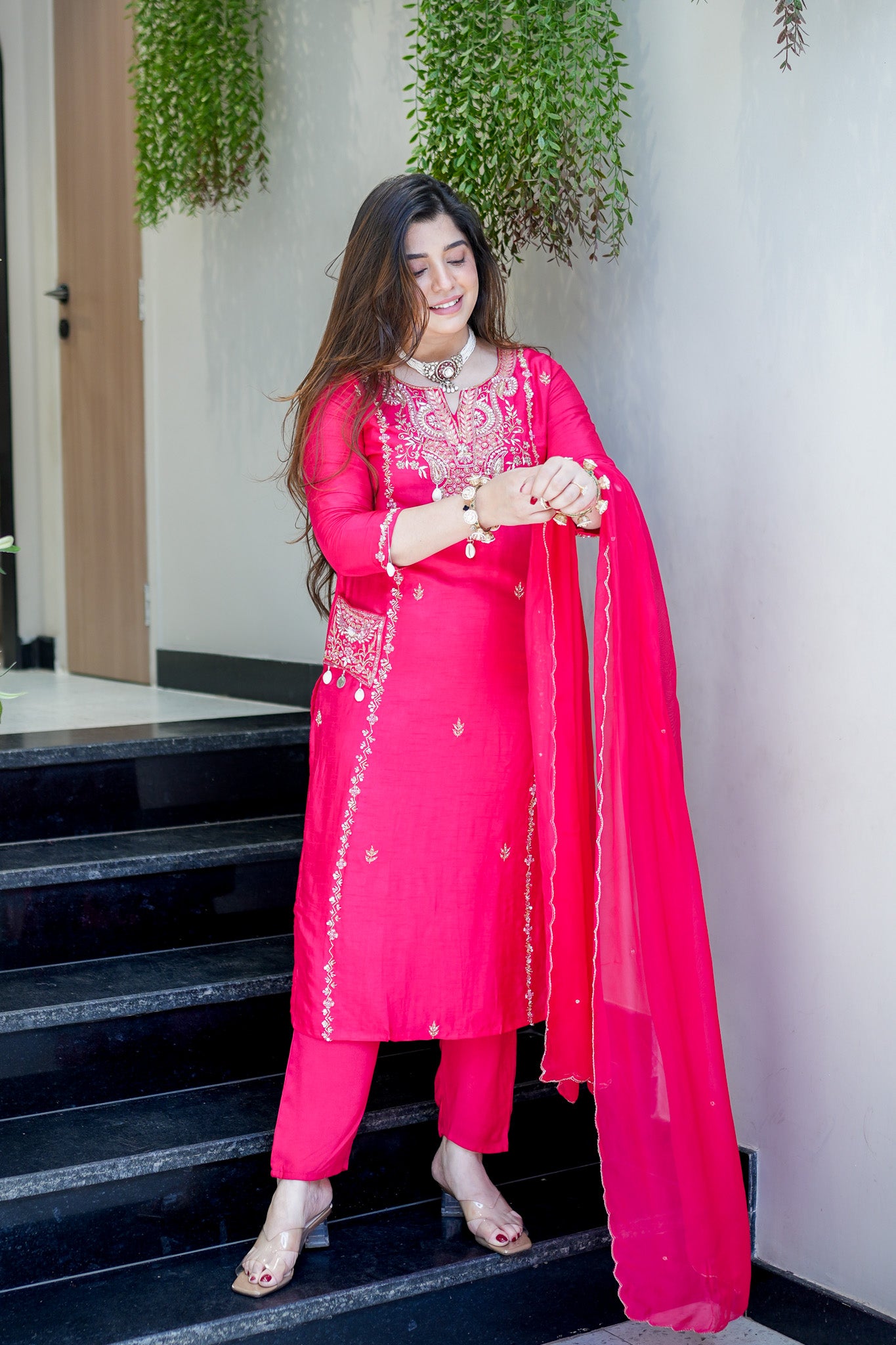 Rivya Embroidered Straight Suit Set