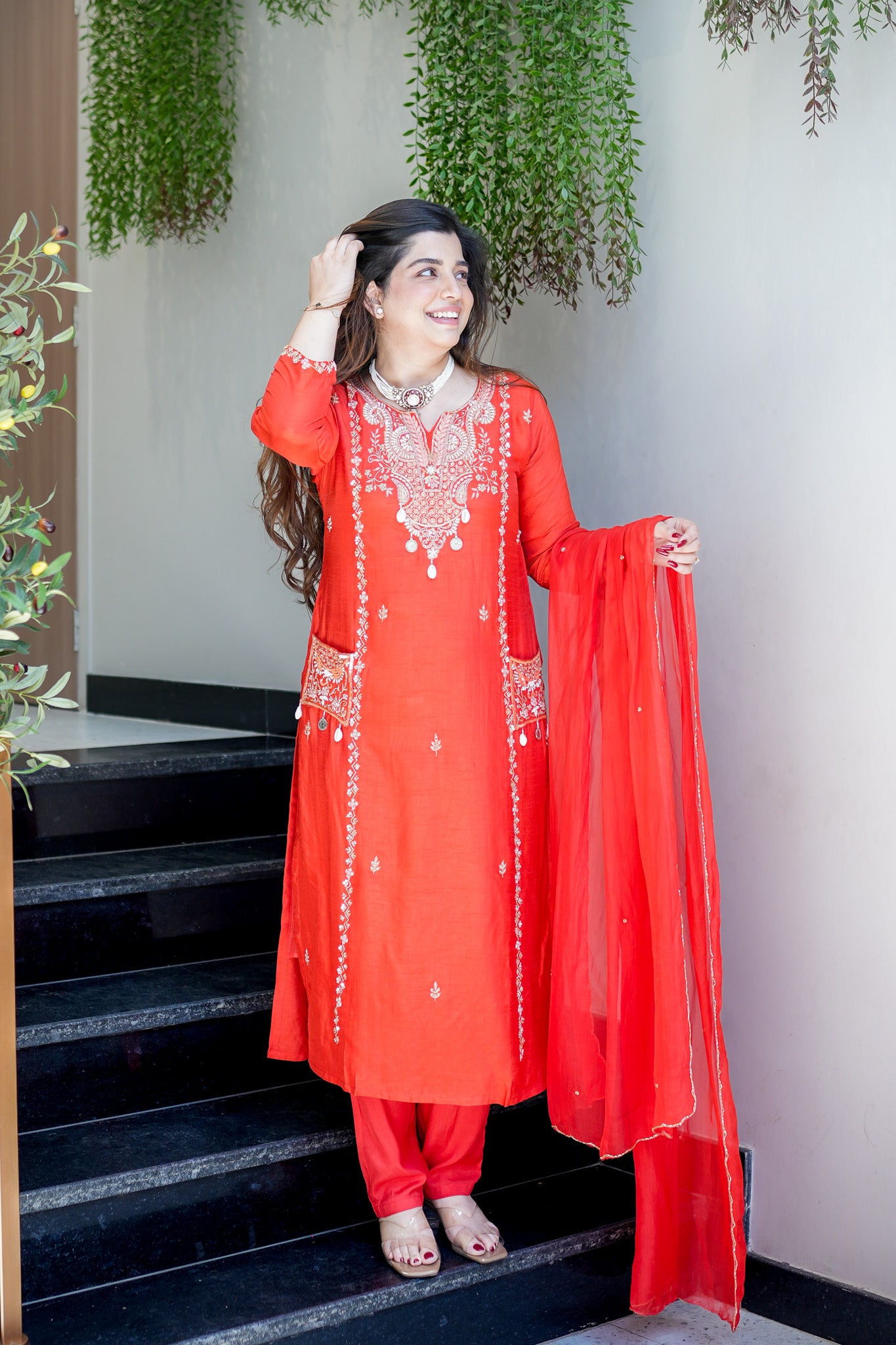Rivya Embroidered Straight Suit Set