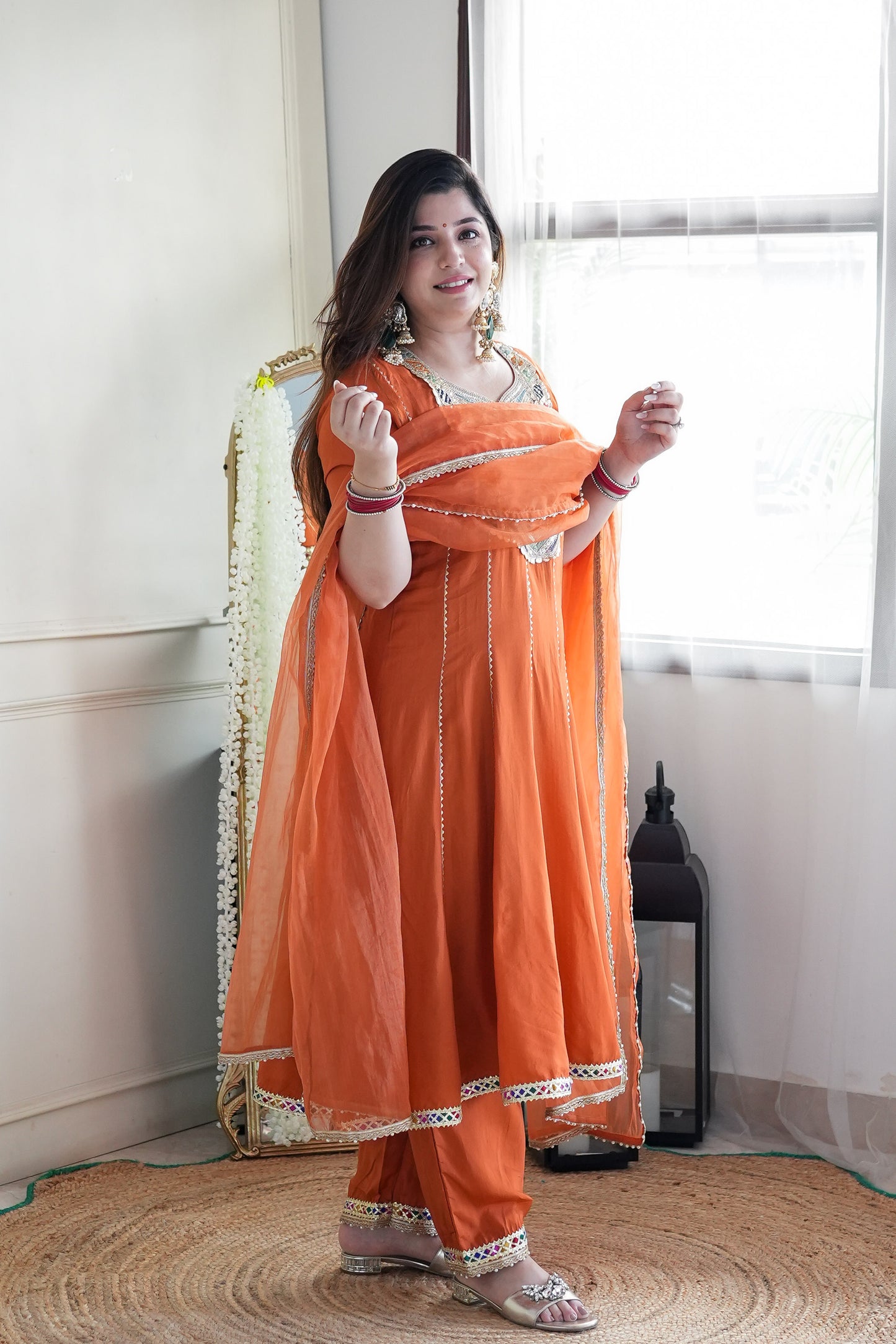 Ziva Gota Lace Detailing Anarkali Set