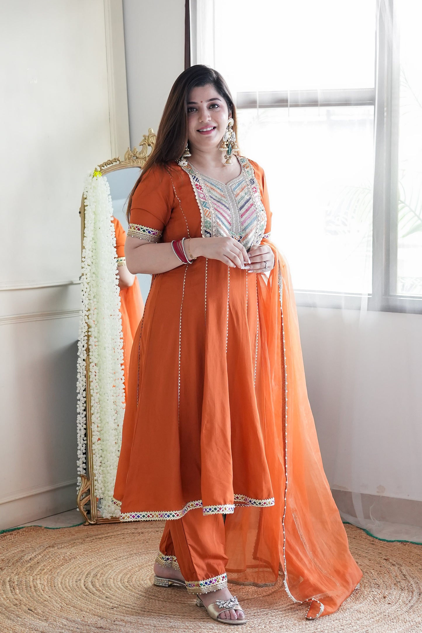 Ziva Gota Lace Detailing Anarkali Set