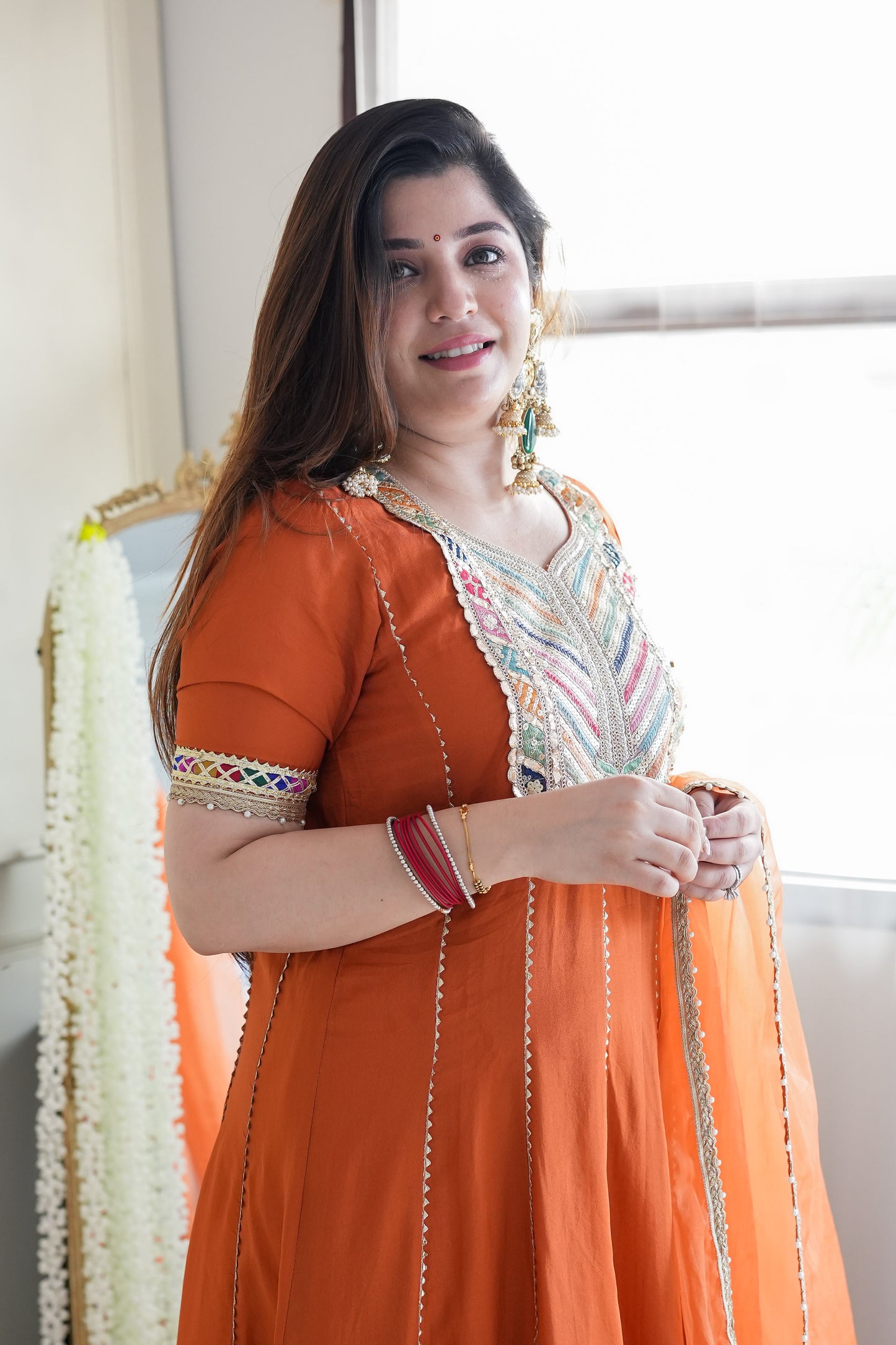 Ziva Gota Lace Detailing Anarkali Set