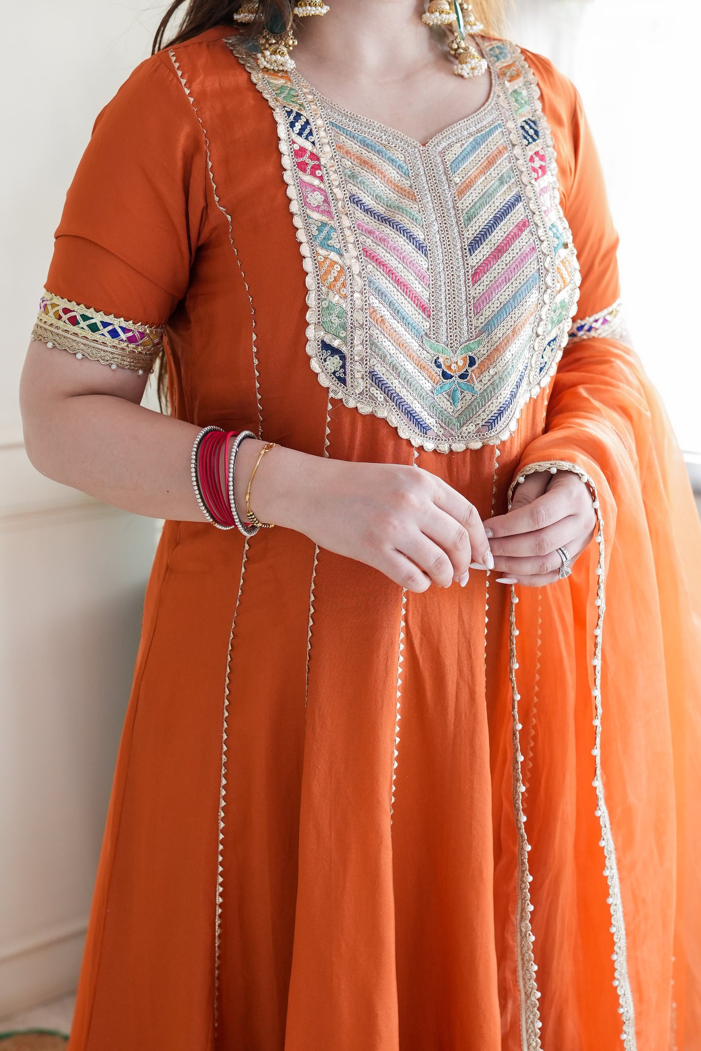 Ziva Gota Lace Detailing Anarkali Set