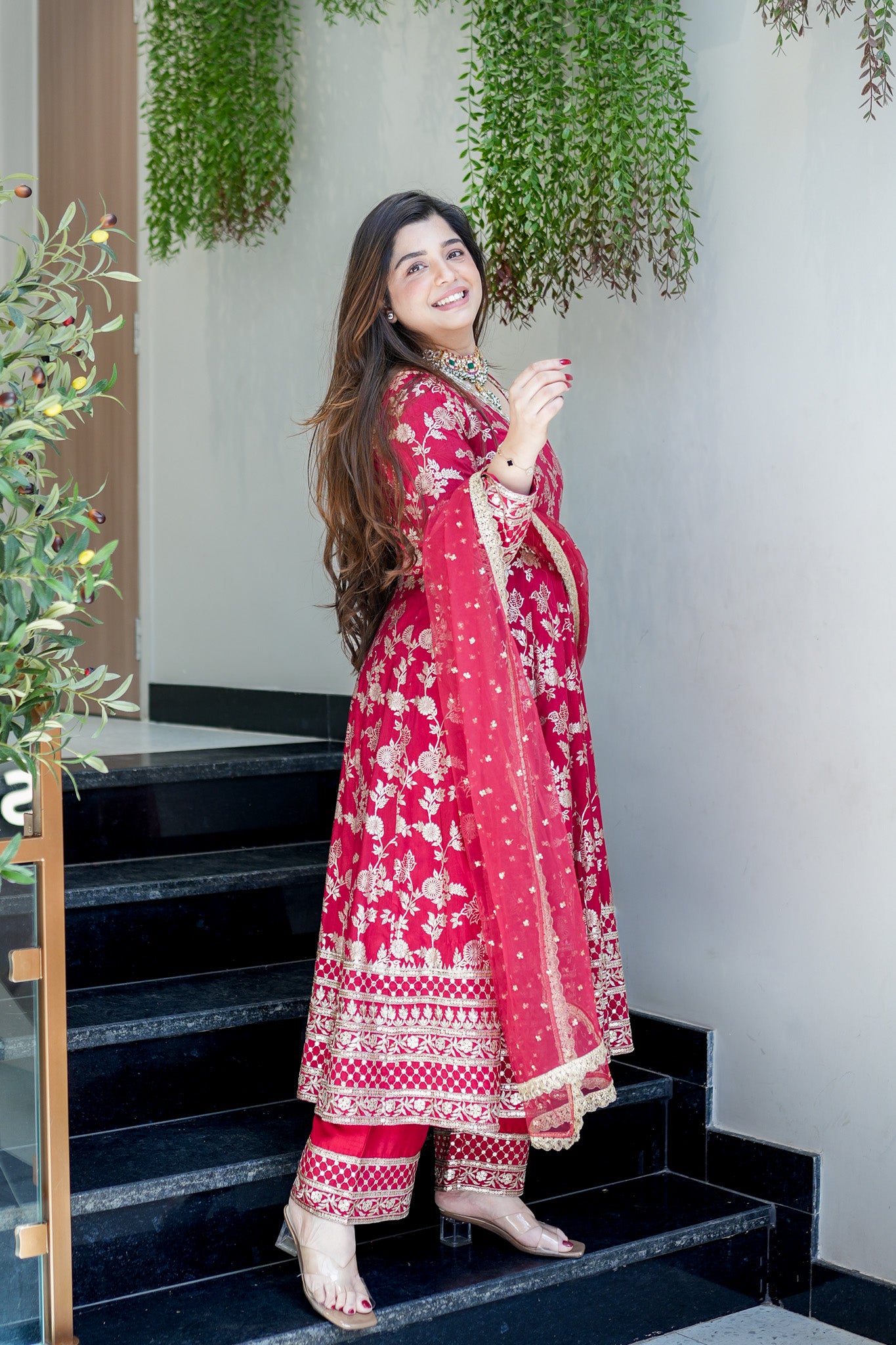 Meira Embroidered Anarkali Suit Set