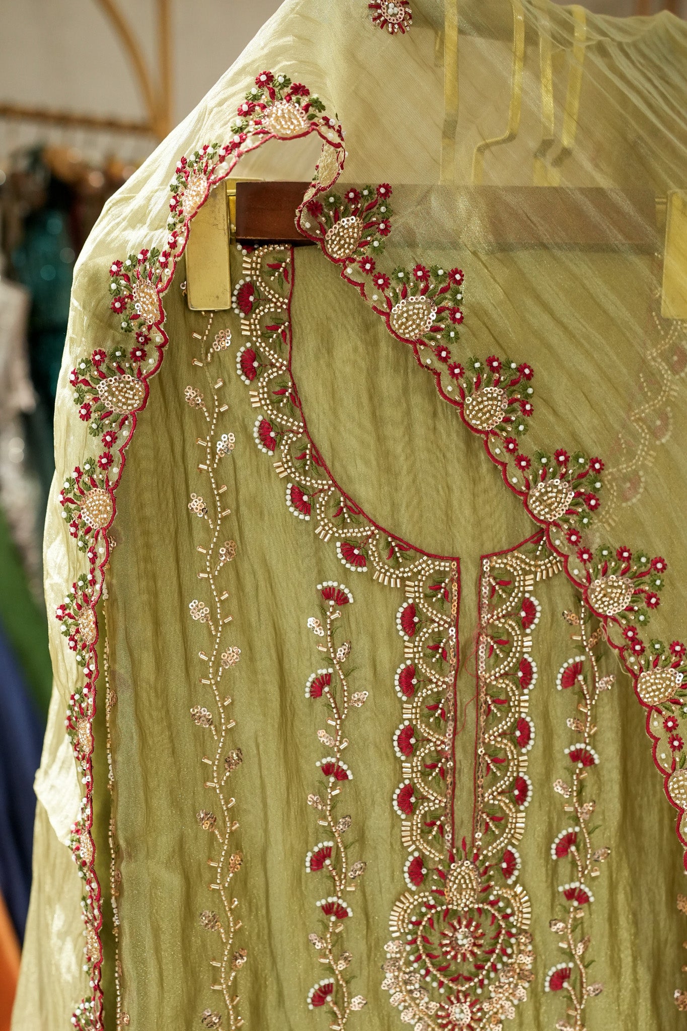 Trisha Hand Embroidered Unstitched Suit Set