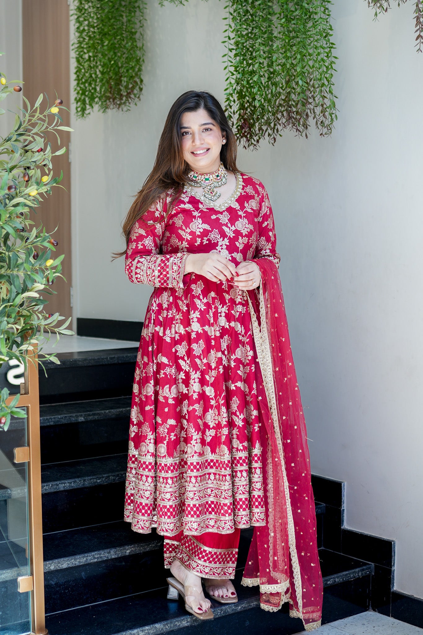 Meira Embroidered Anarkali Suit Set